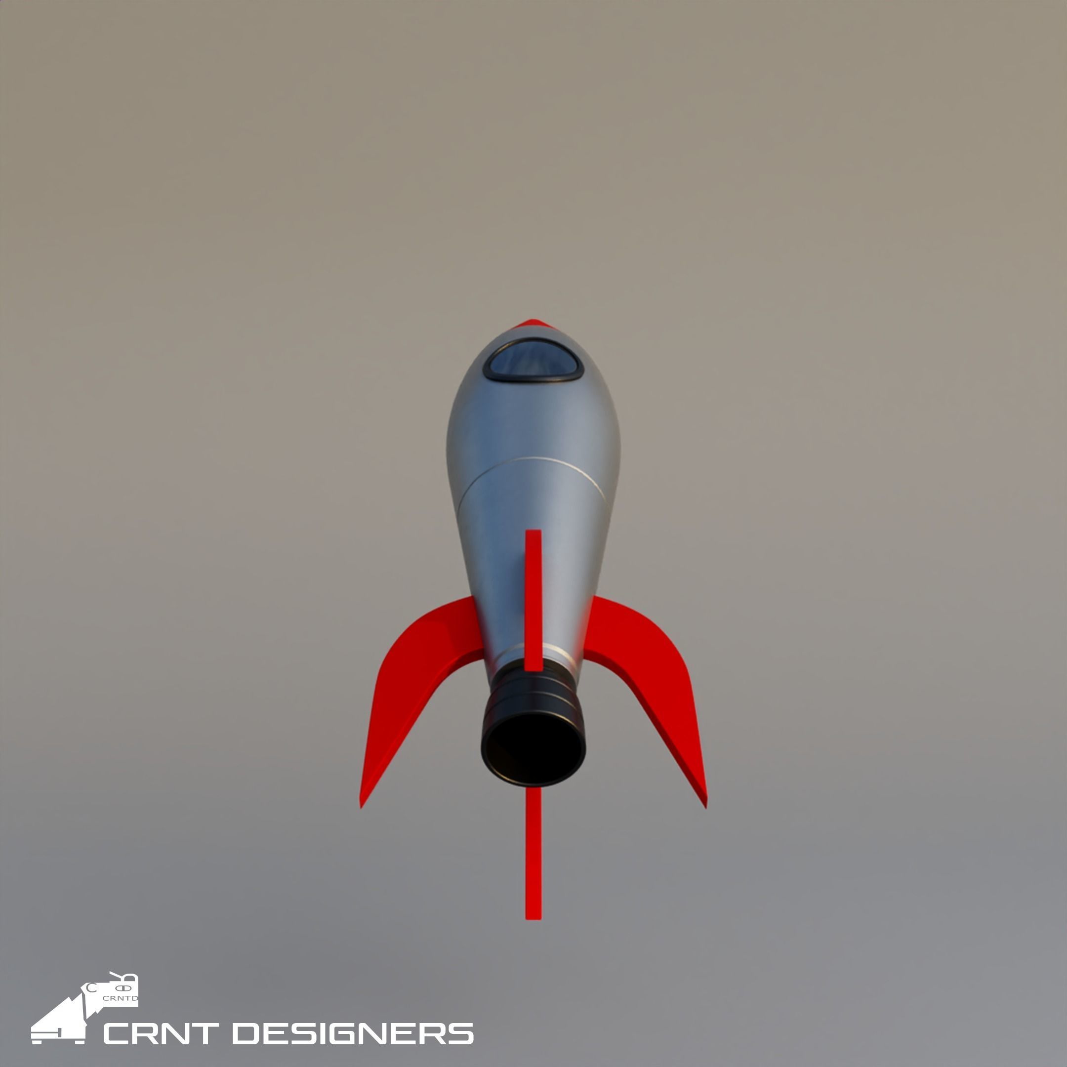 Cartoon Rocket Low Poly 3D Model Low-poly 3D model_4