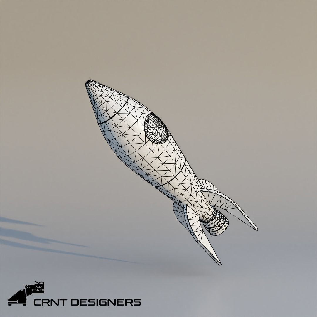Cartoon Rocket Low Poly 3D Model Low-poly 3D model_3