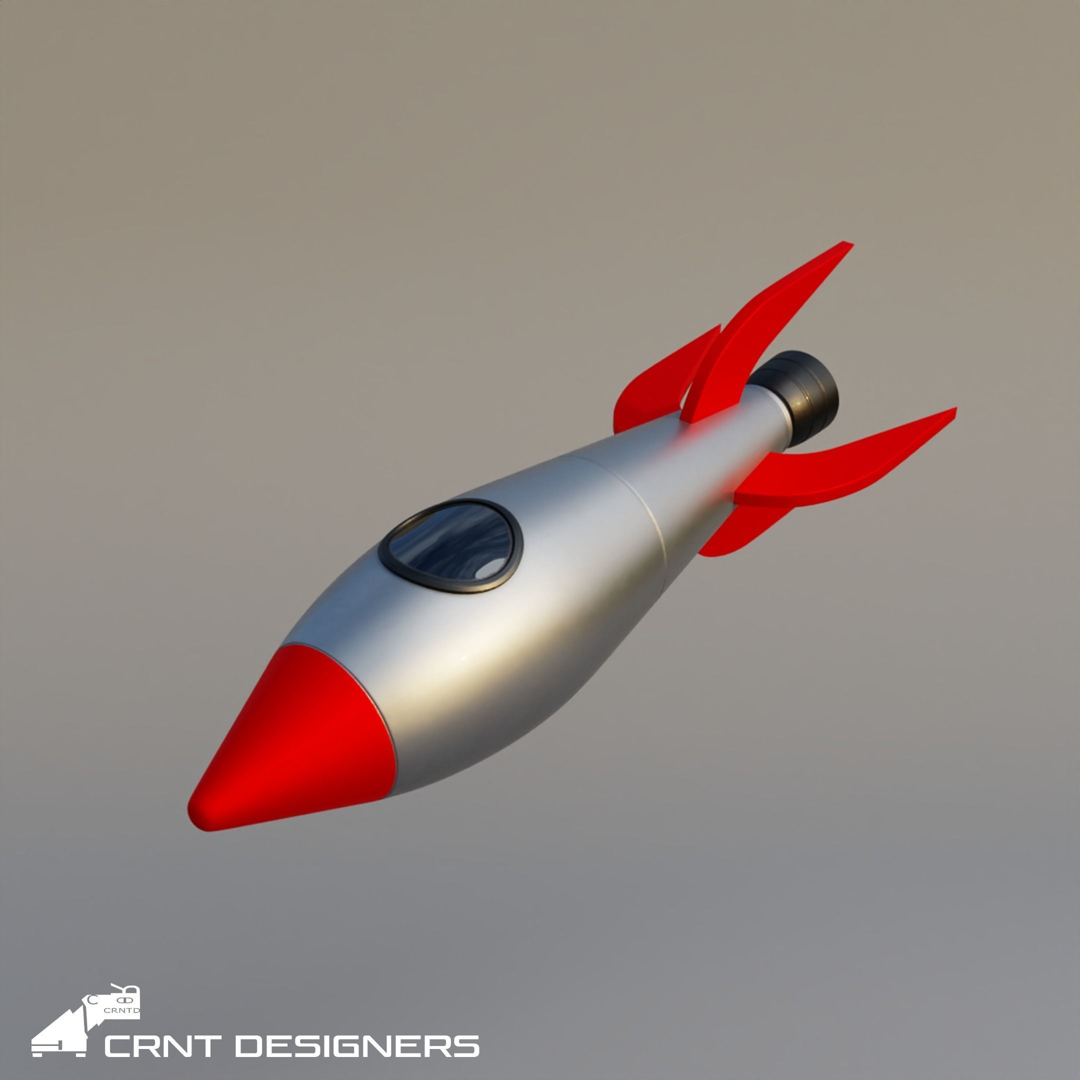Cartoon Rocket Low Poly 3D Model Low-poly 3D model_5
