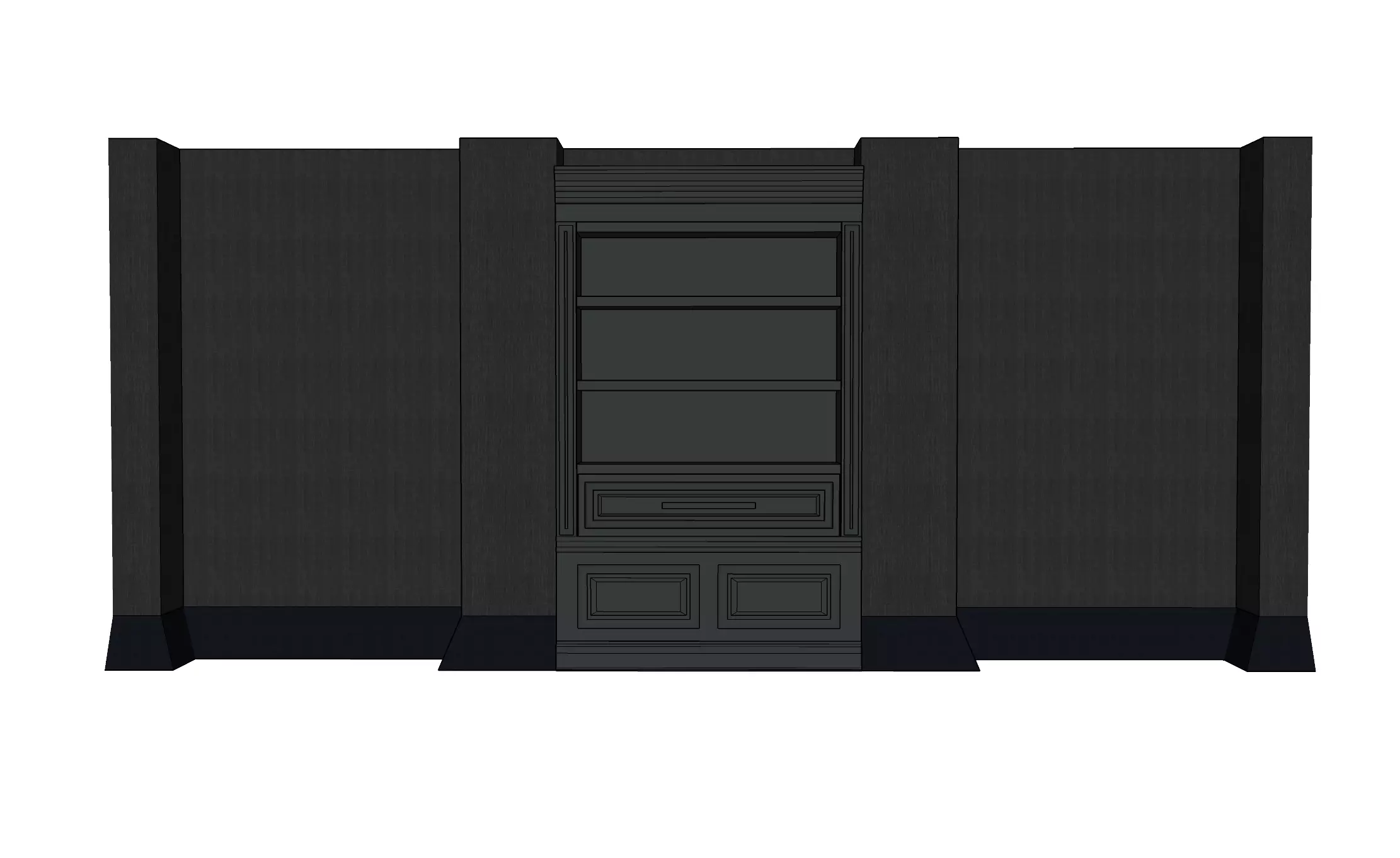 MODULAR - WALL BOOKSHELF - 01 Free 3D model