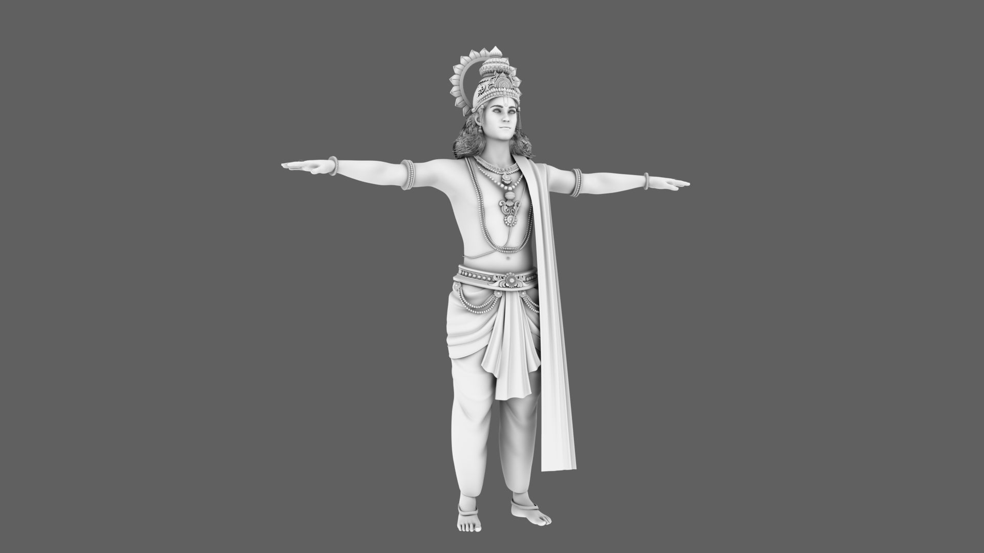 lord krishna t pose 3D model_1