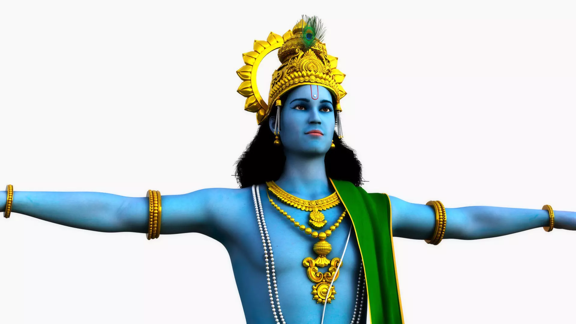 lord krishna t pose 3D model_0