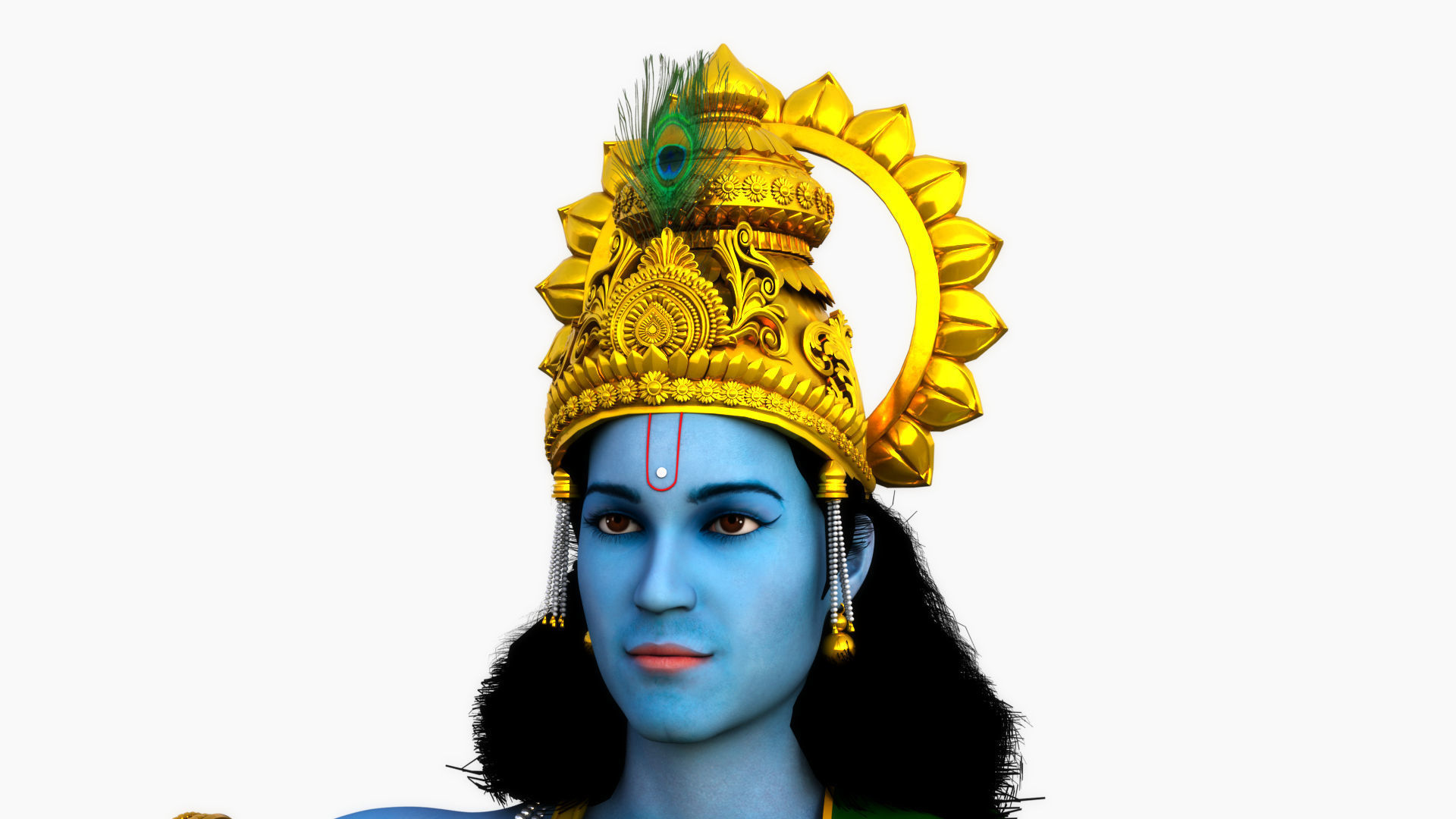 lord krishna t pose 3D model_14