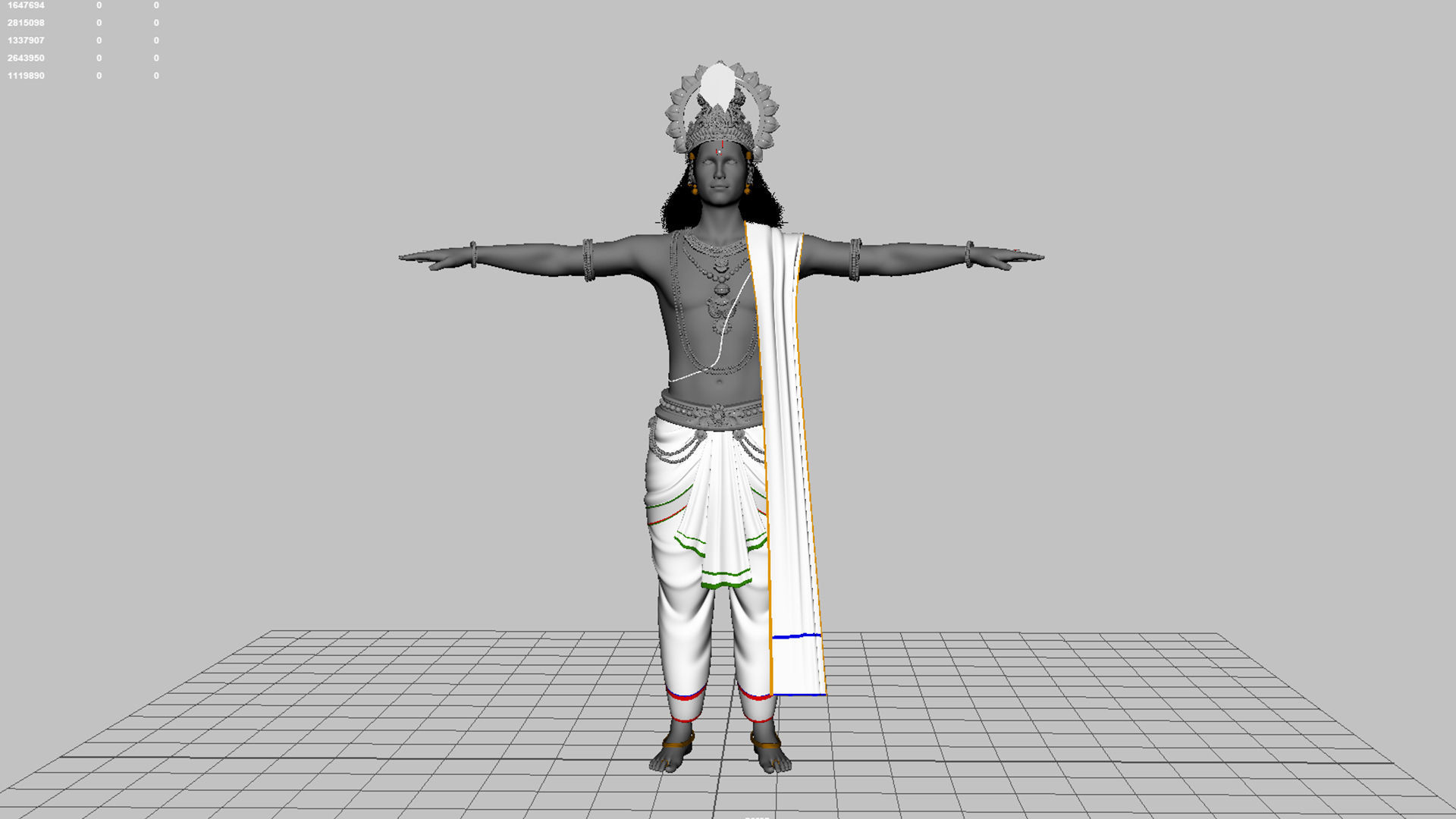 lord krishna t pose 3D model_4
