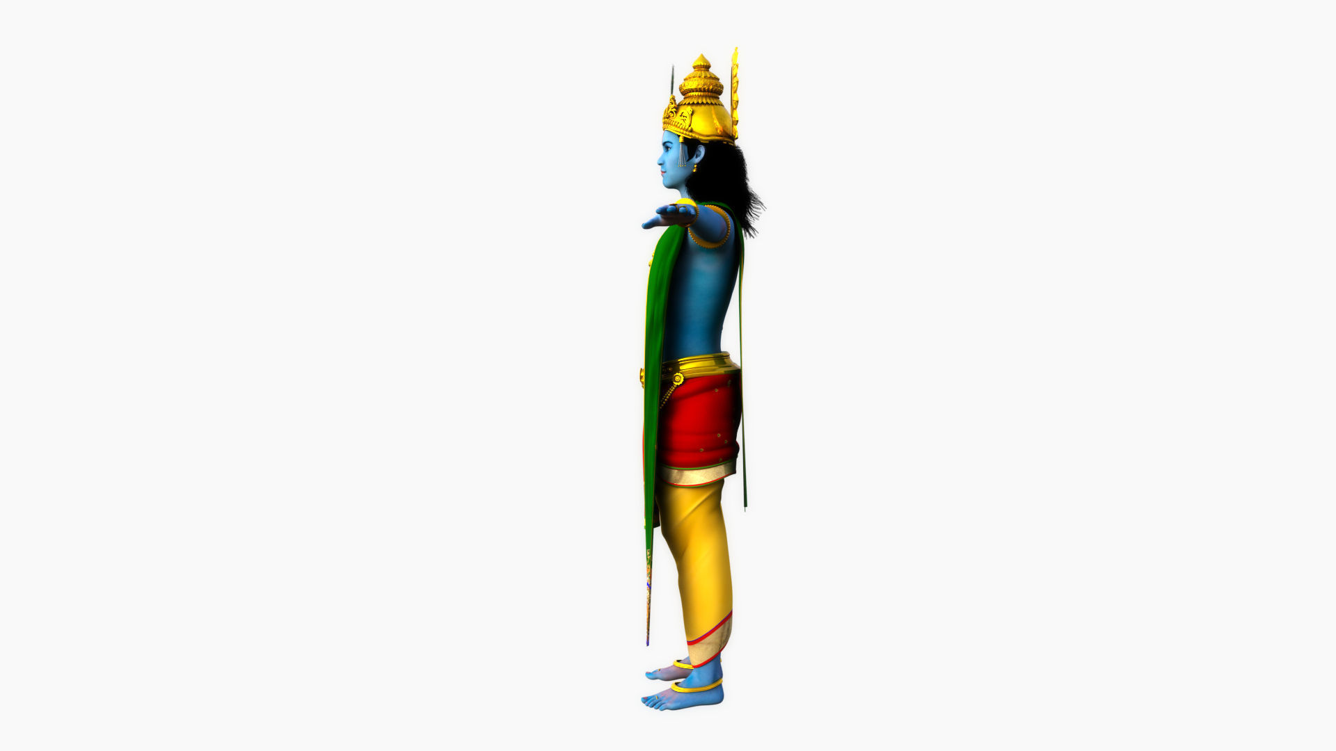 lord krishna t pose 3D model_15
