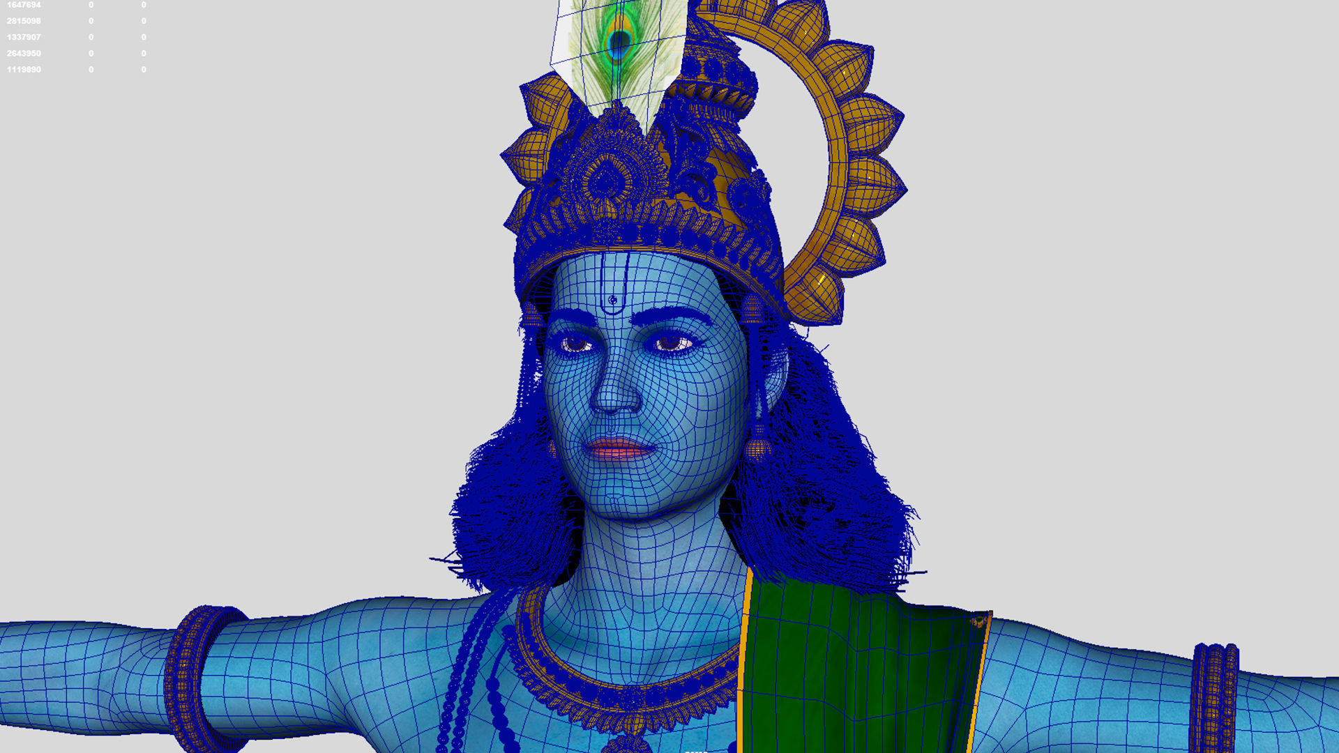 lord krishna t pose 3D model_13