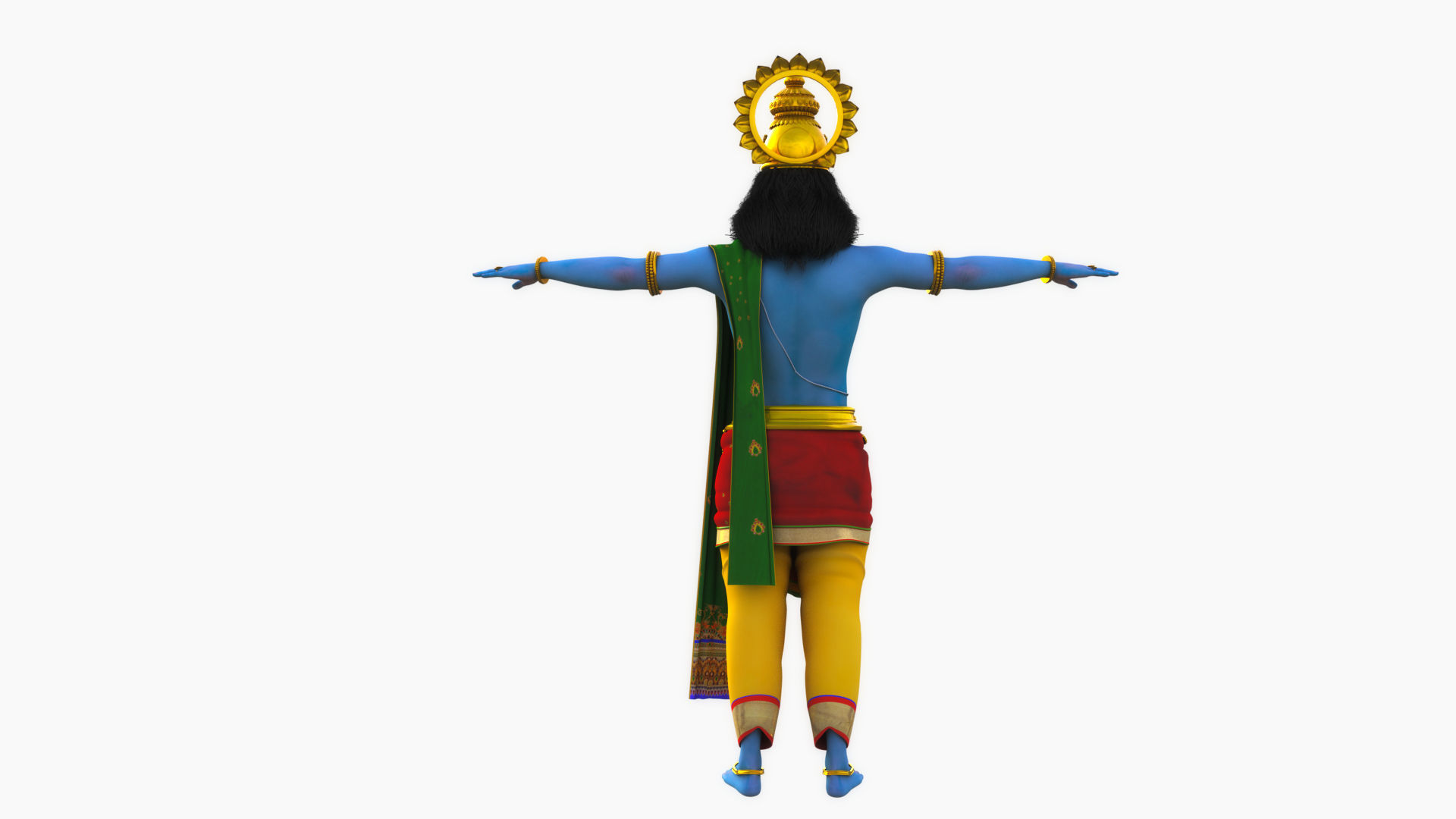 lord krishna t pose 3D model_18