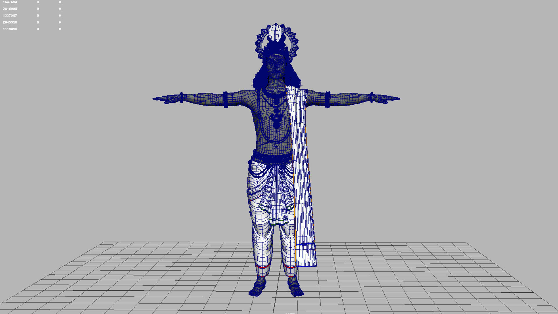 lord krishna t pose 3D model_3
