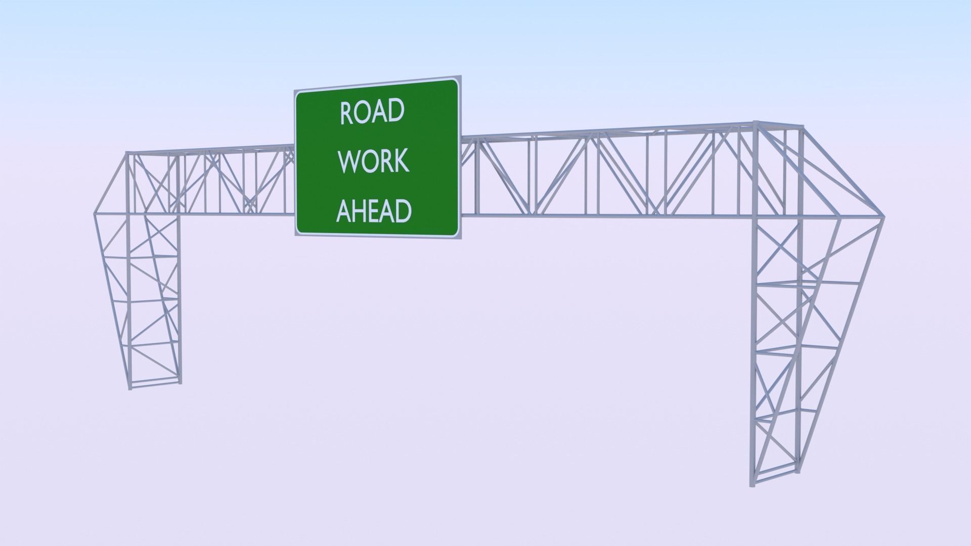 Highway sign 3D model_1
