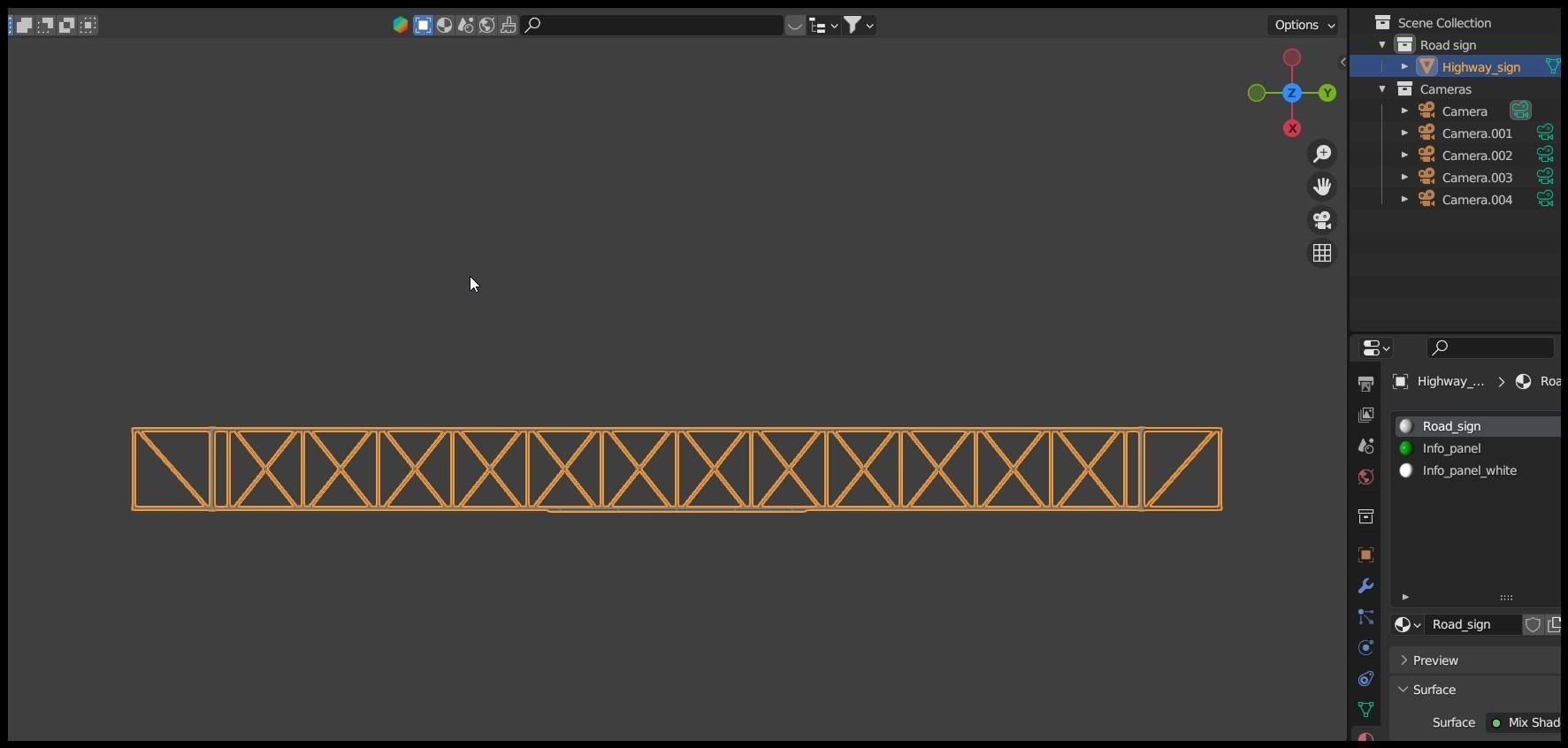 Highway sign 3D model_10