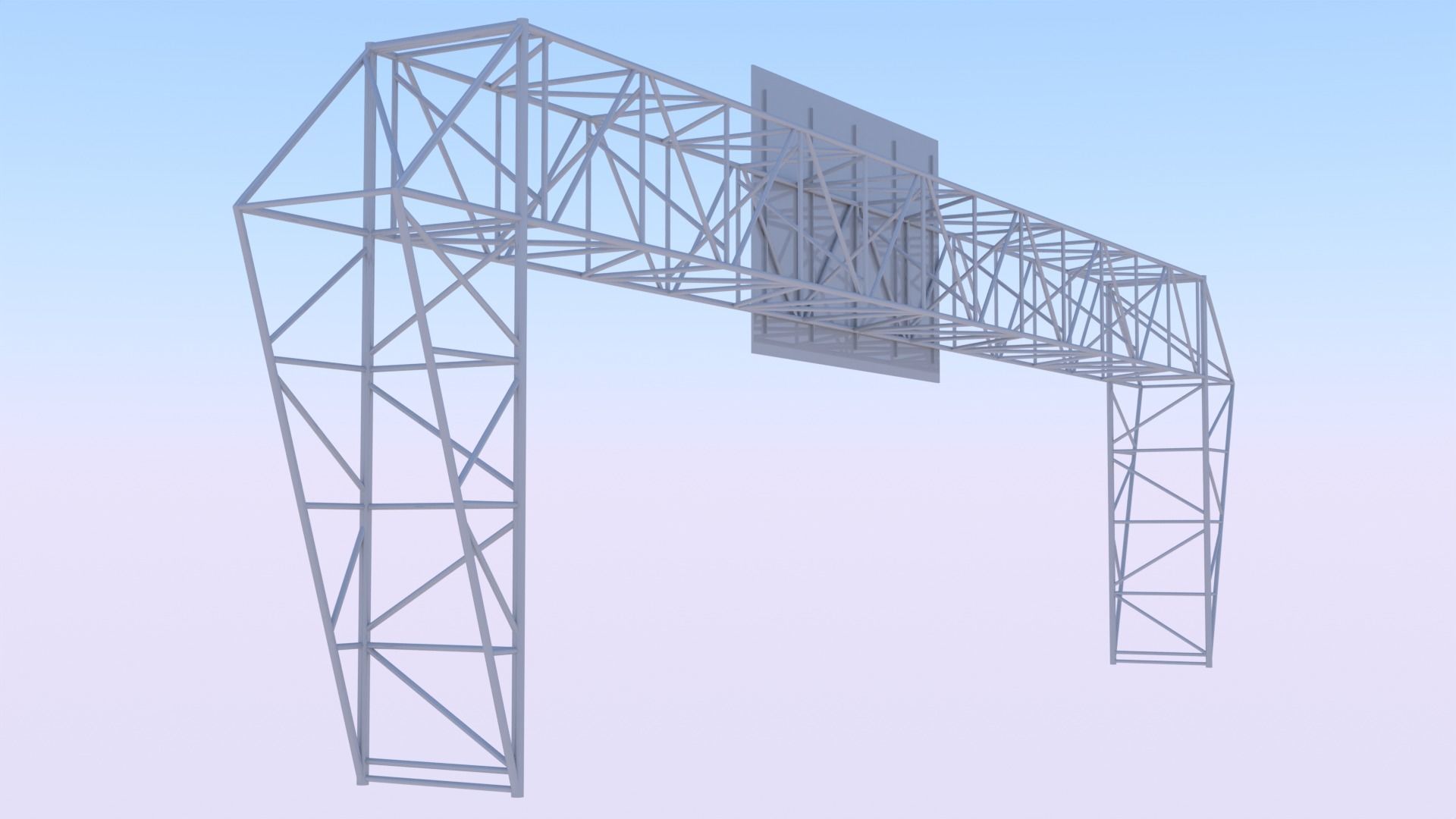 Highway sign 3D model_7