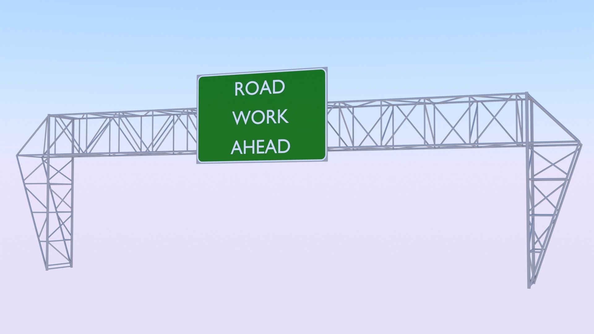 Highway sign 3D model_3