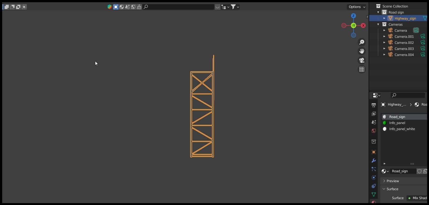 Highway sign 3D model_11