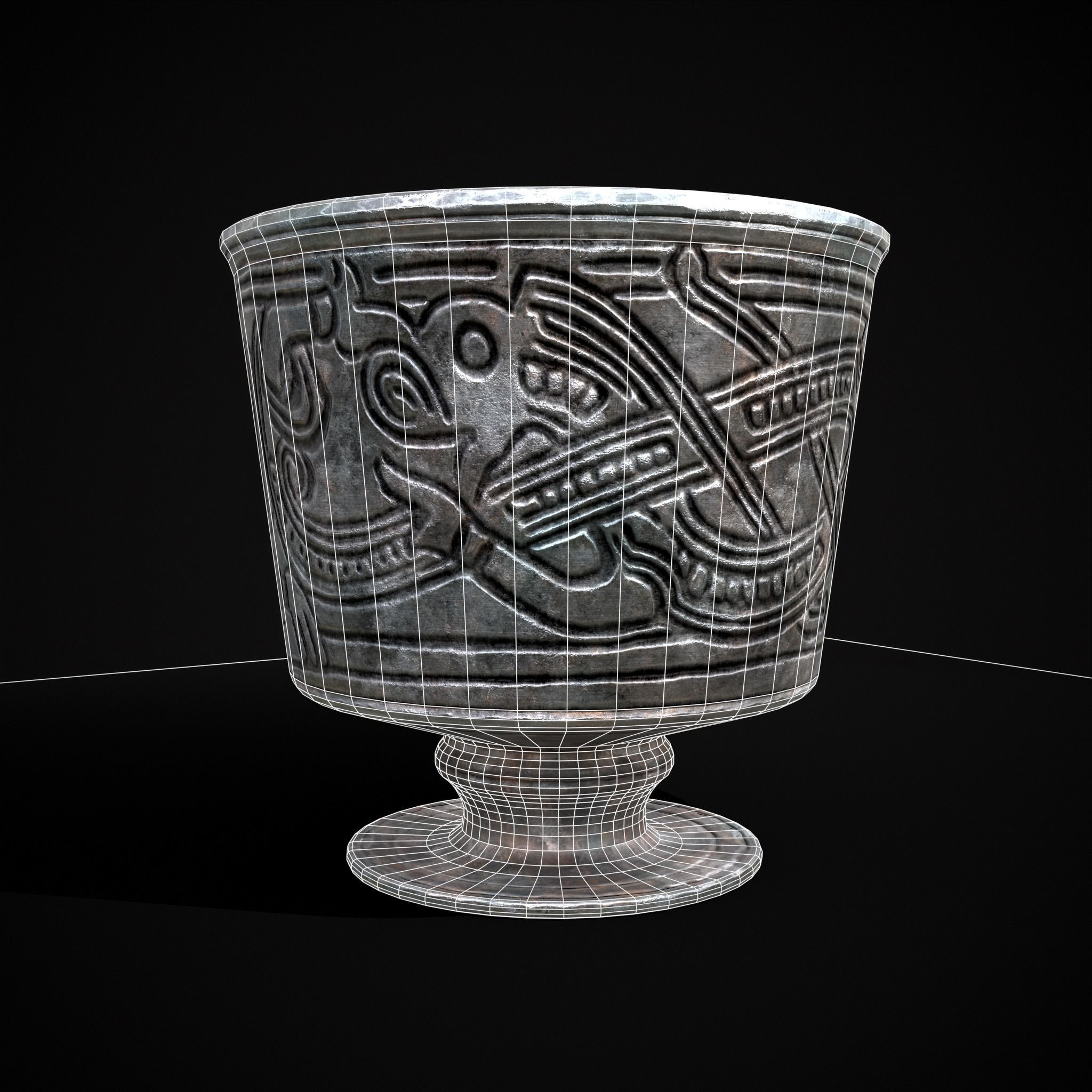 Jelling Beaker Chalice of Thyra Low-poly 3D model_2