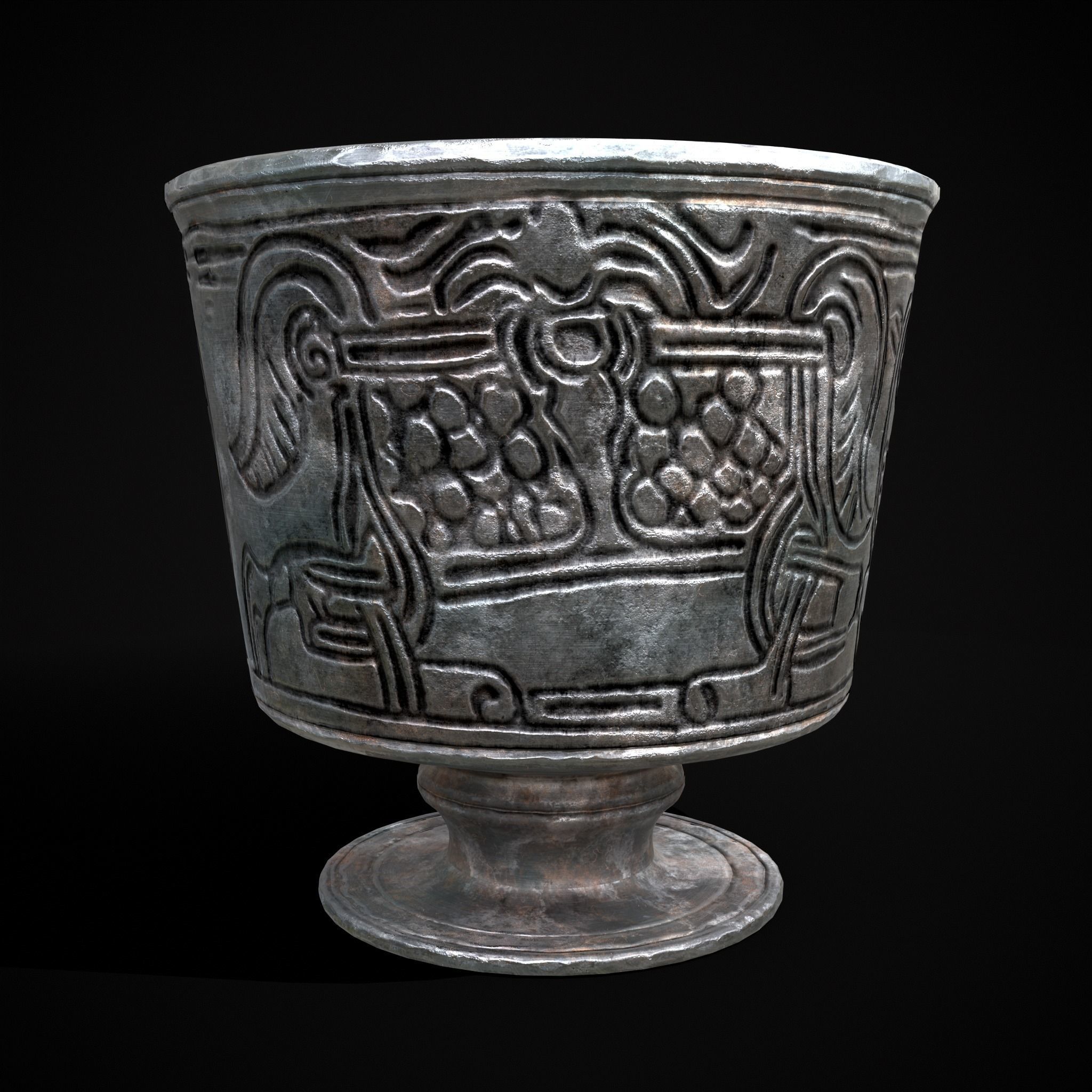 Jelling Beaker Chalice of Thyra Low-poly 3D model_11