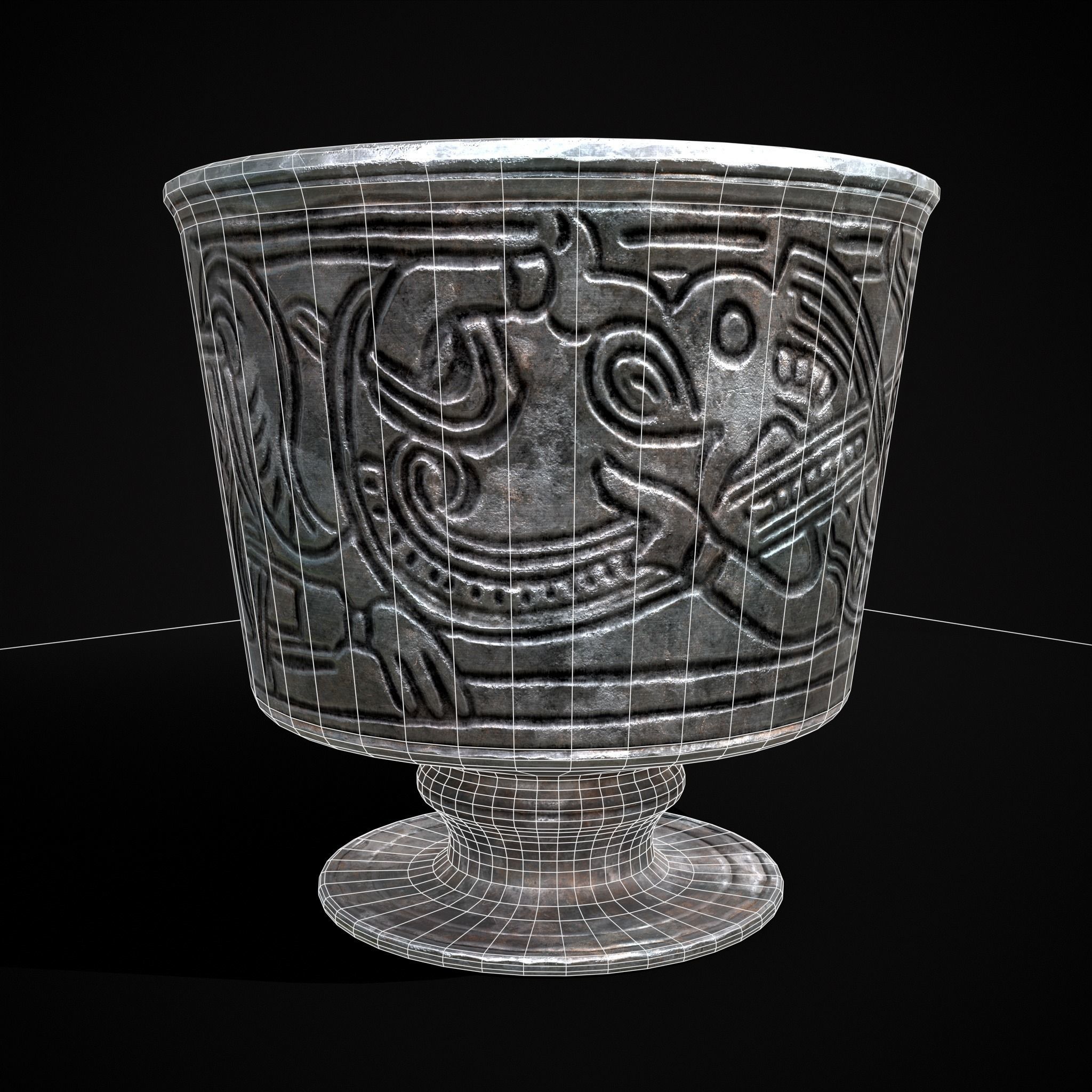 Jelling Beaker Chalice of Thyra Low-poly 3D model_14