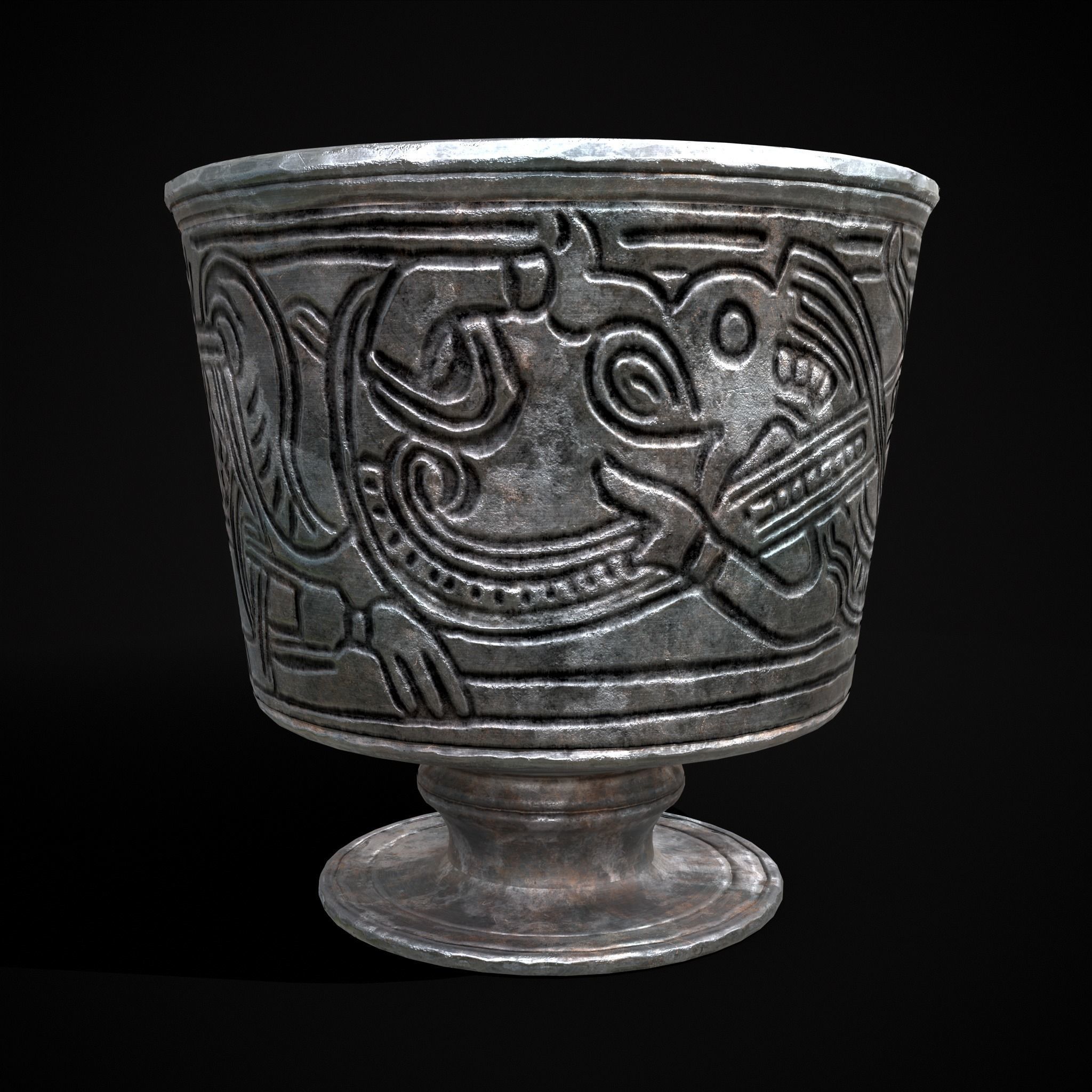 Jelling Beaker Chalice of Thyra Low-poly 3D model_13