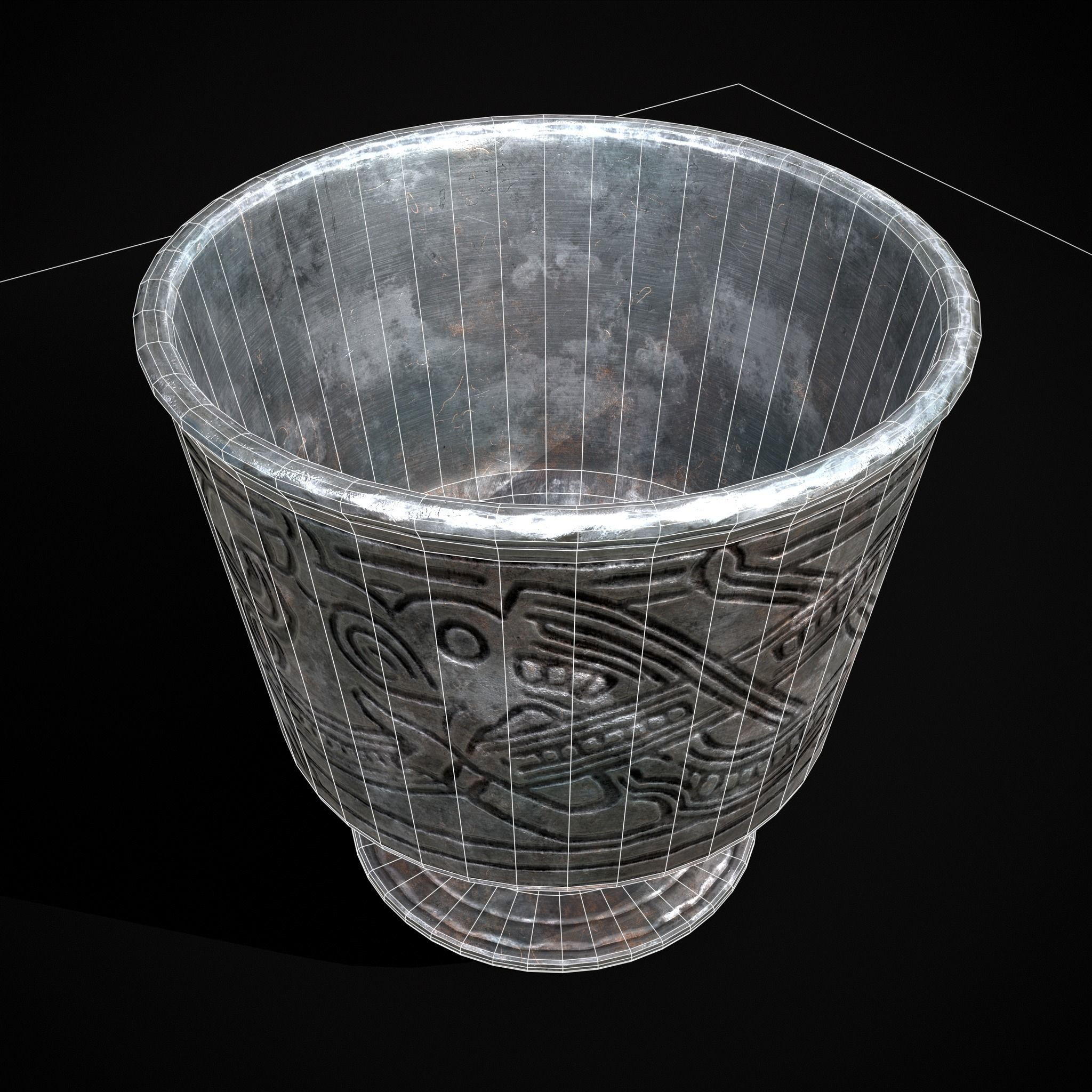 Jelling Beaker Chalice of Thyra Low-poly 3D model_4