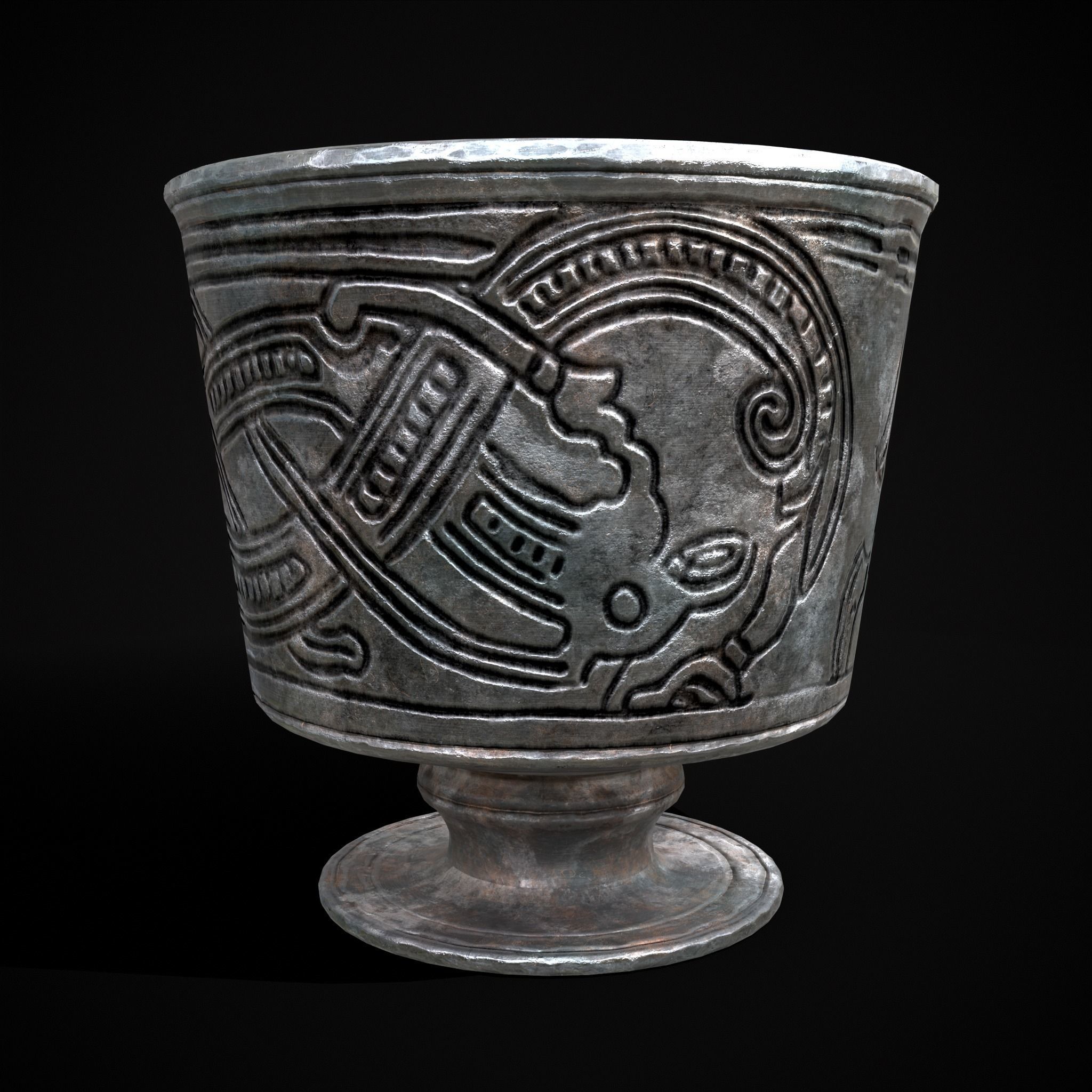 Jelling Beaker Chalice of Thyra Low-poly 3D model_9