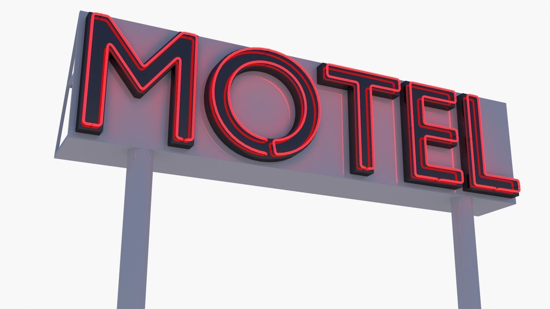 Highway and motel sign 3D Model Collection_3