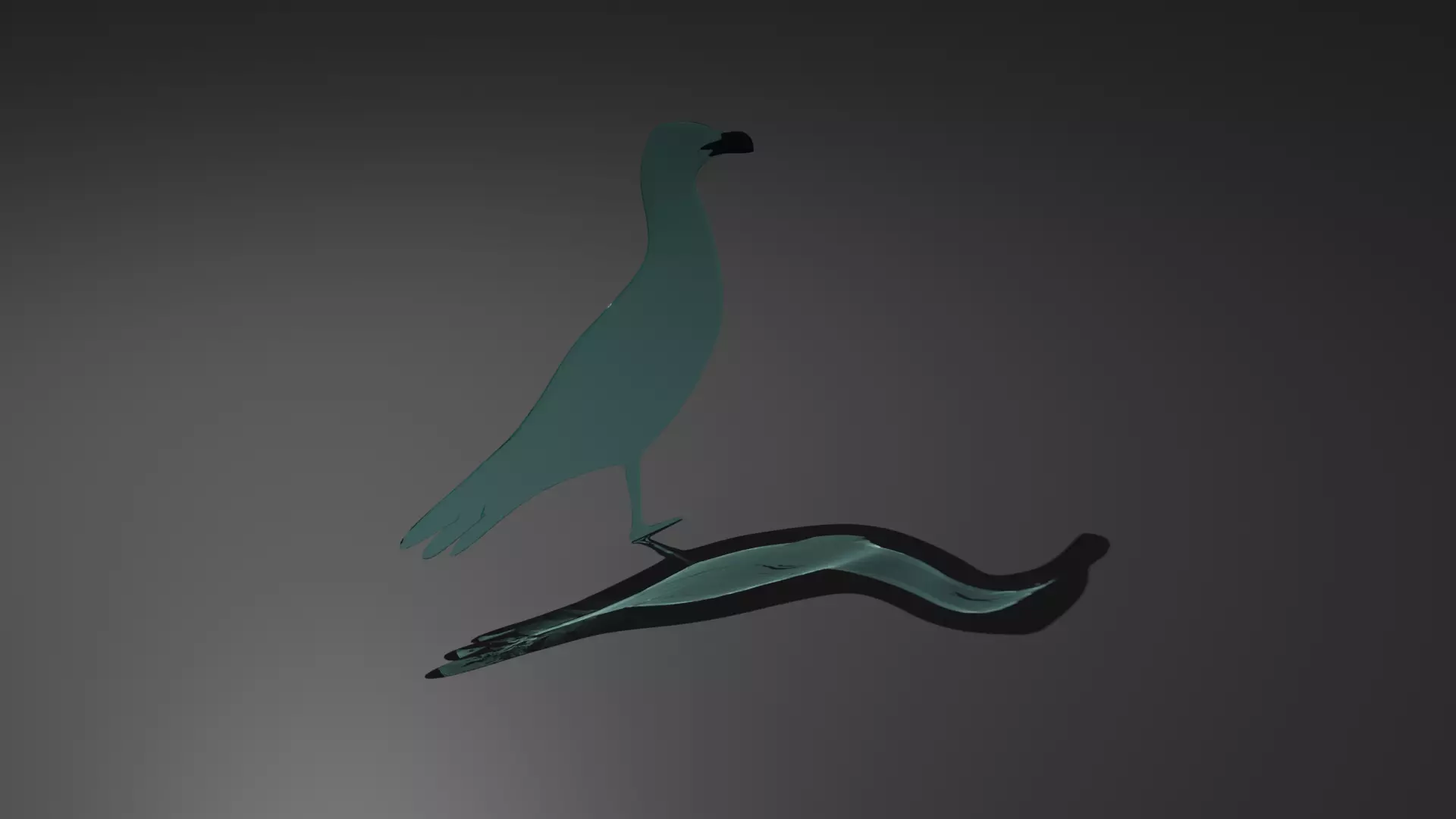 Glass depiction of seabird 3D model