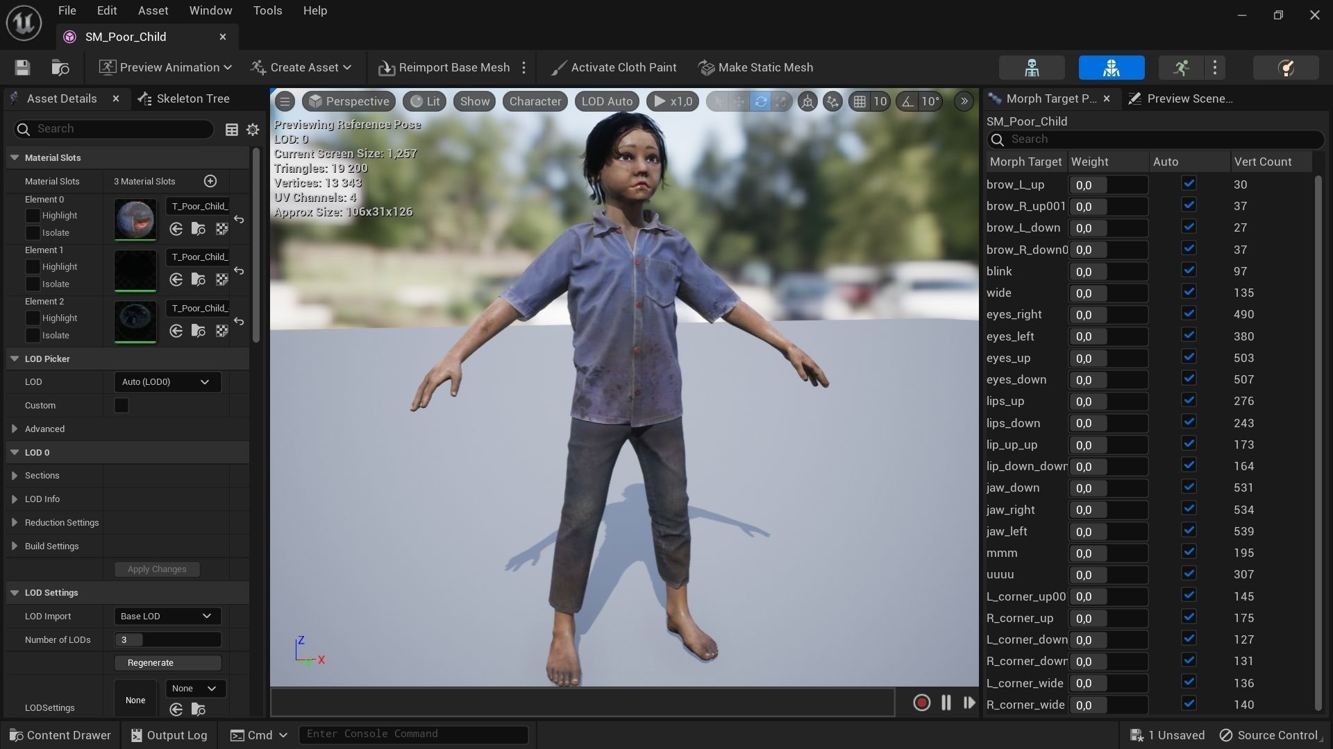 Poor Child Low-poly 3D model_14