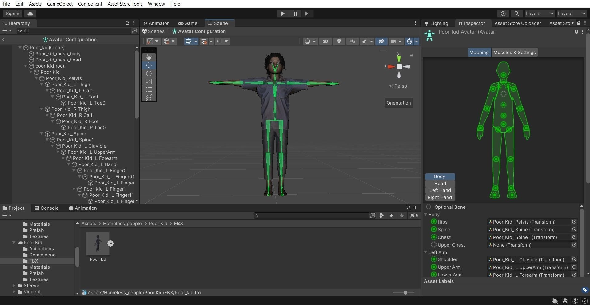 Poor Child Low-poly 3D model_11