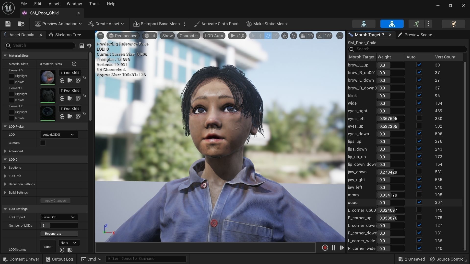Poor Child Low-poly 3D model_13