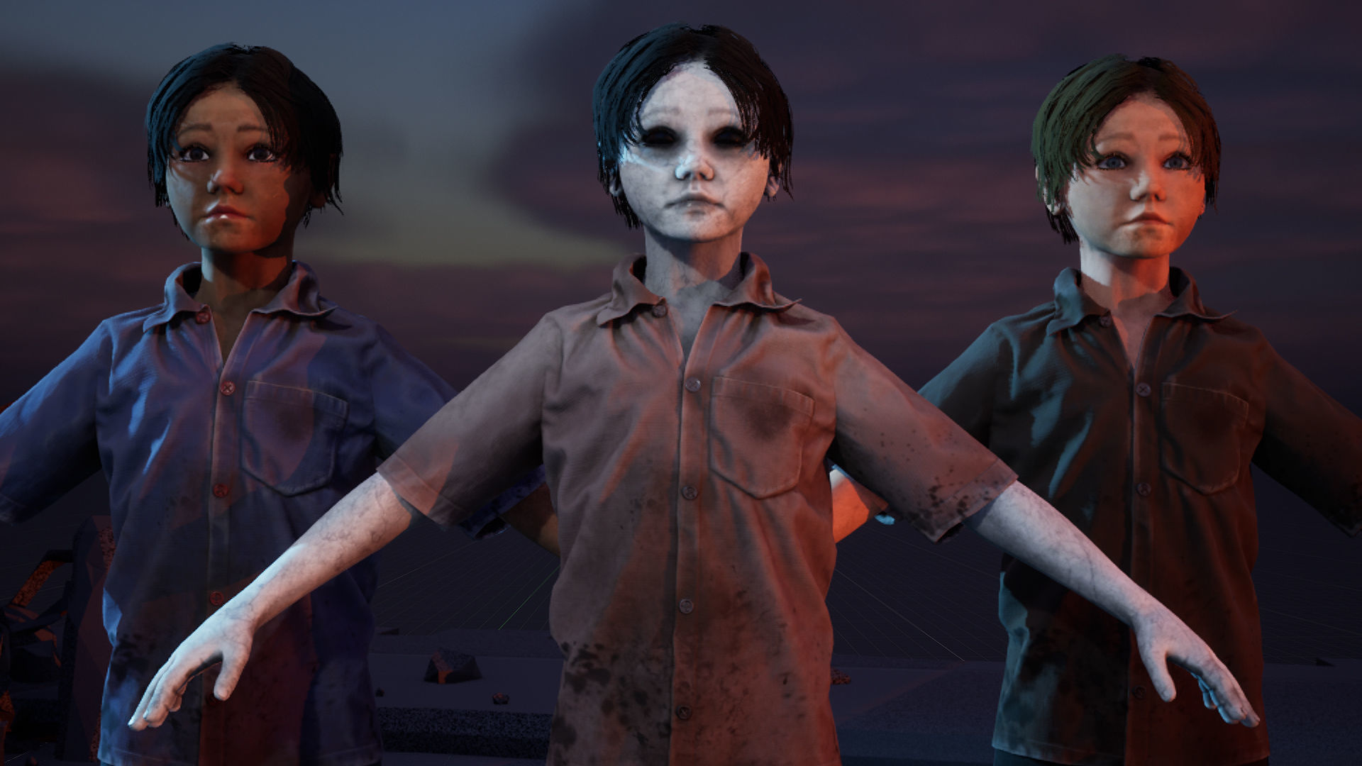 Poor Child Low-poly 3D model_9