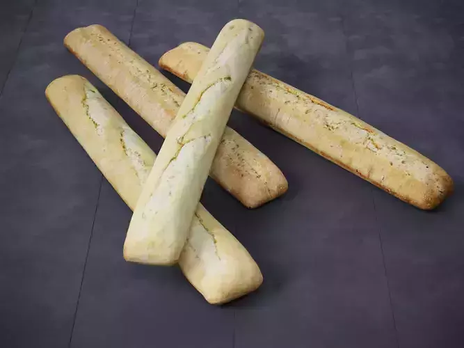 Ciabatta Baguette 3D model