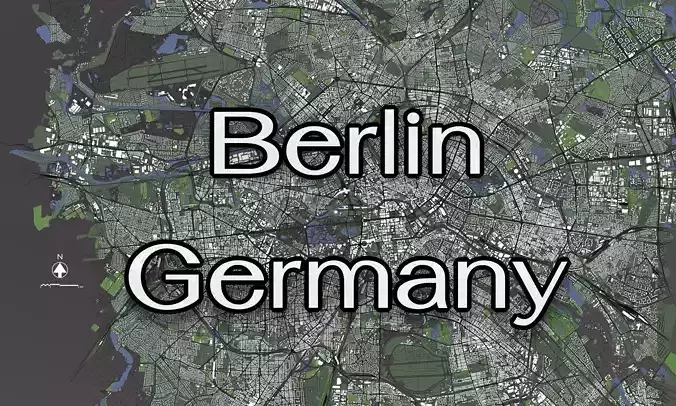 Berlin Germany - city and mass buildings 3D model