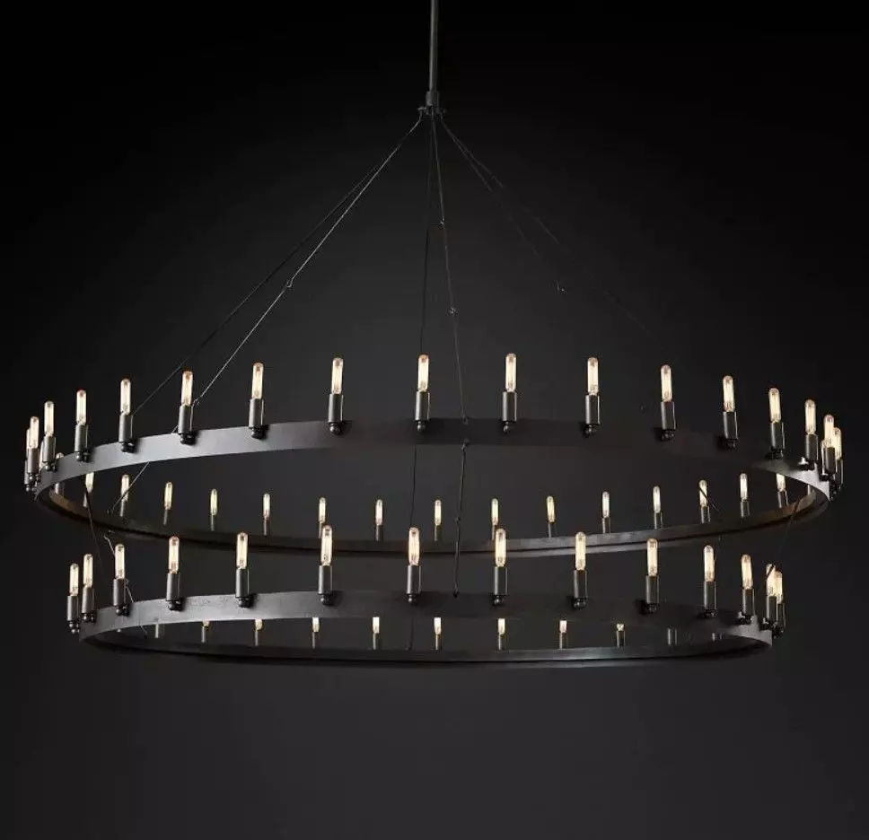 Camino Vintage Filament Two-Tier Round Chandelier 3D model