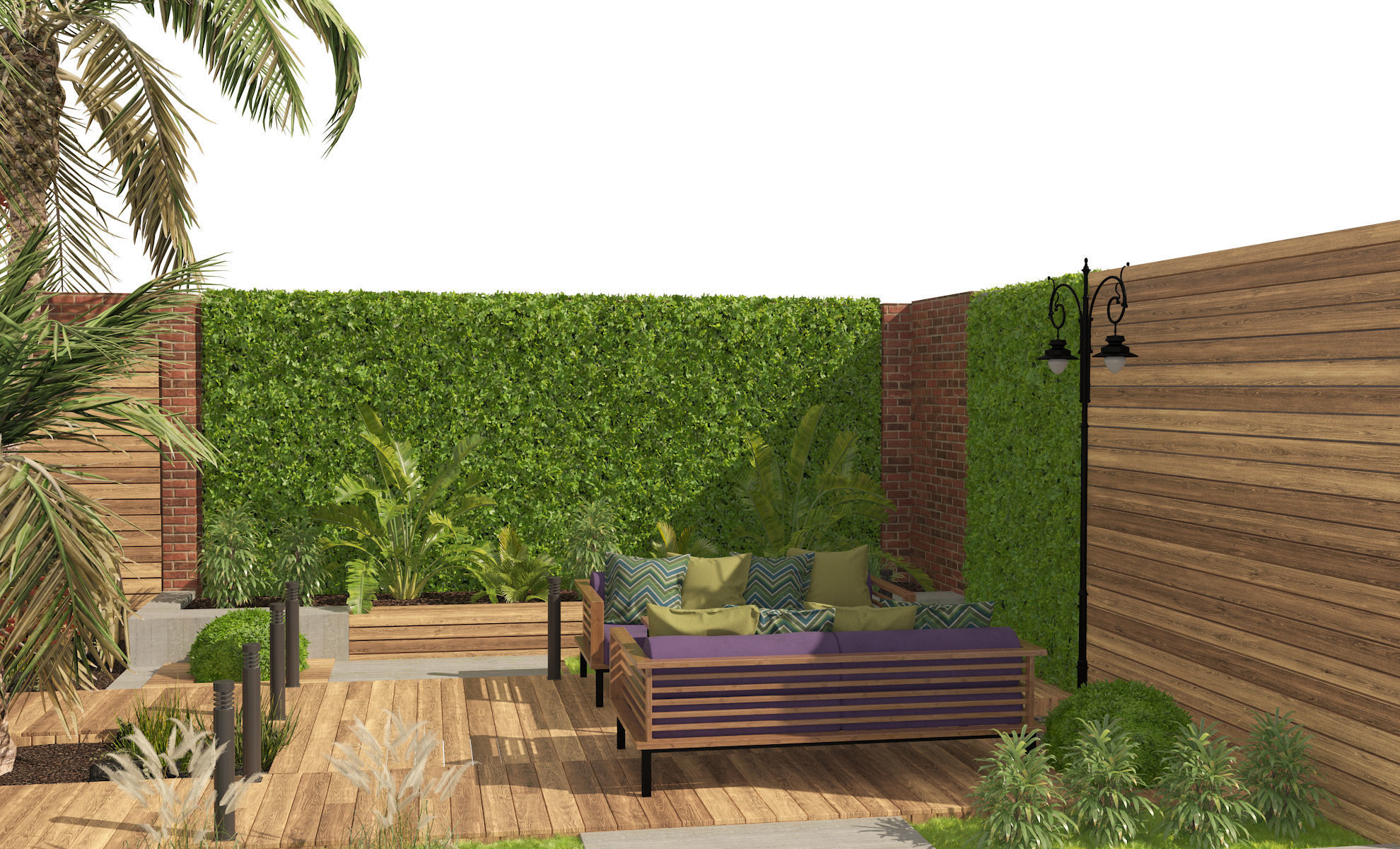 Garden yard 3D model Low-poly 3D model_4