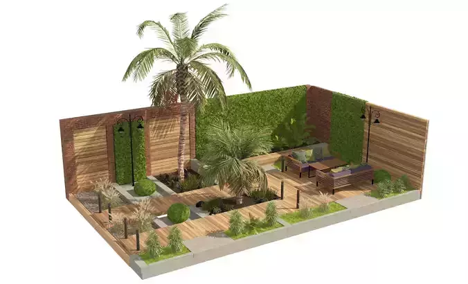 Garden yard 3D model