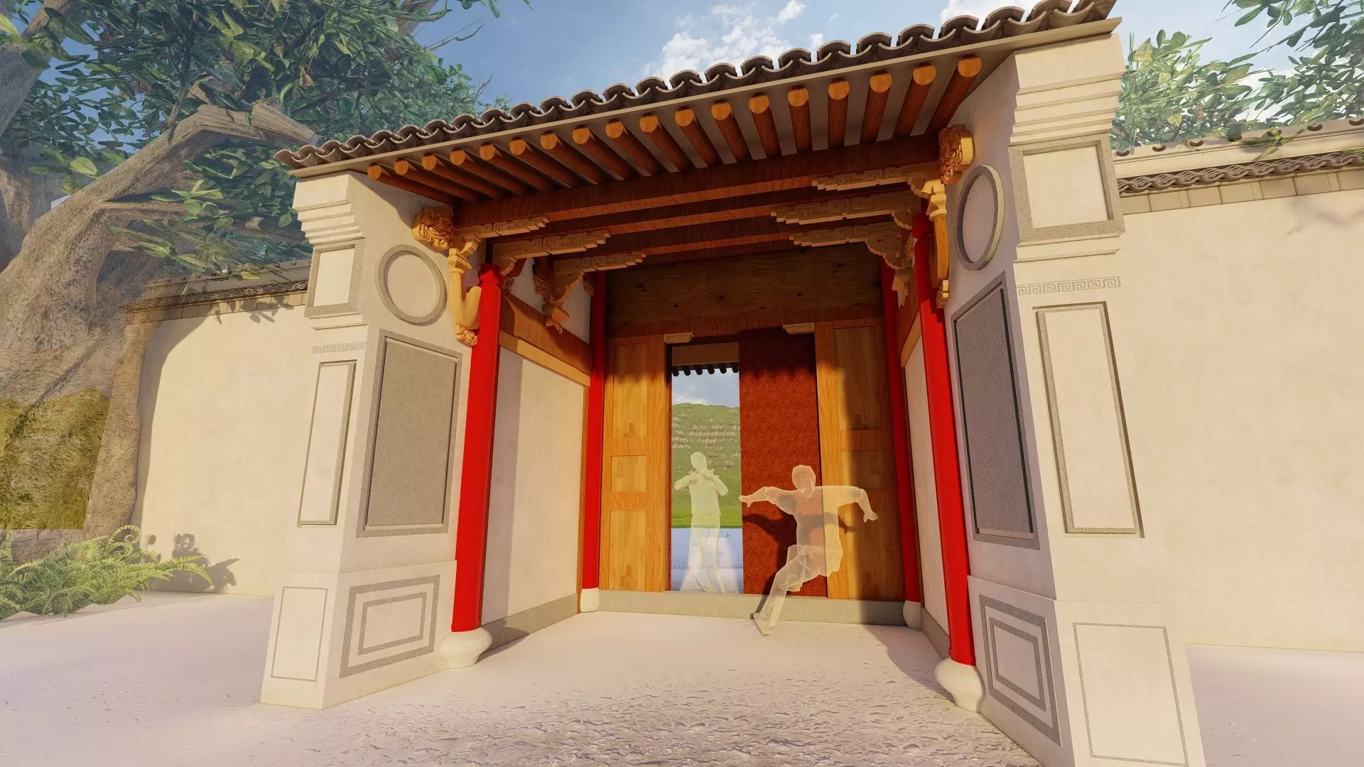 Ancient Chinese Building - Teahouse Entryway 3D model_0