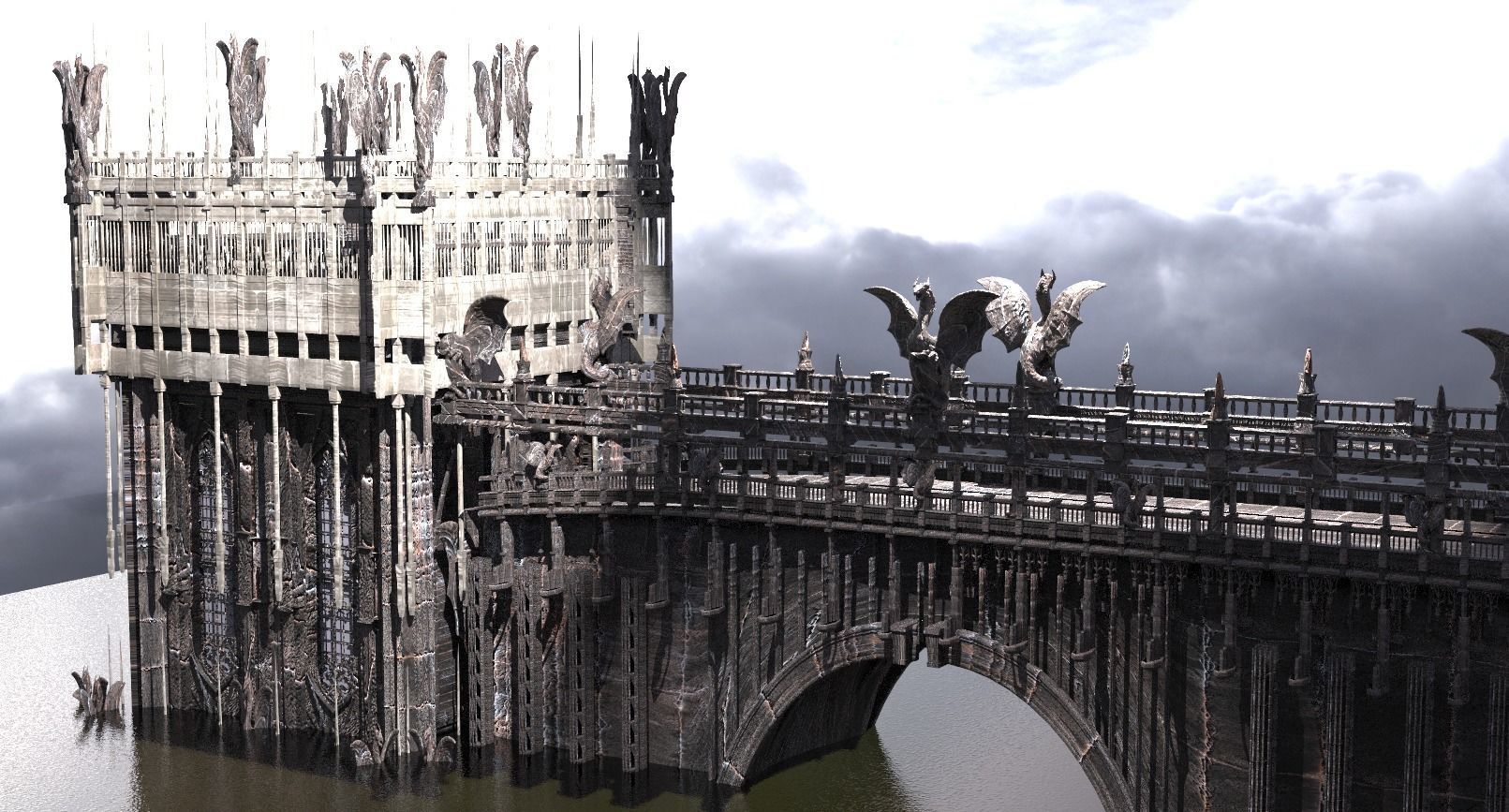 Dark Drake Cathedral Ancient Castle 3D model_1