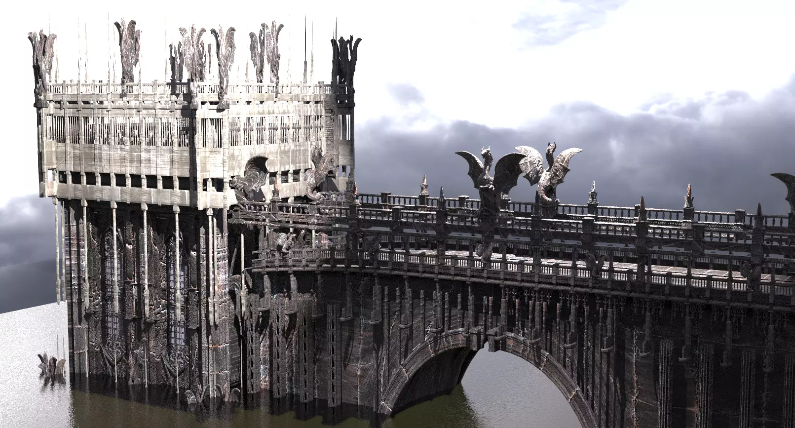 Dark Drake Cathedral Ancient Castle 3D model_0