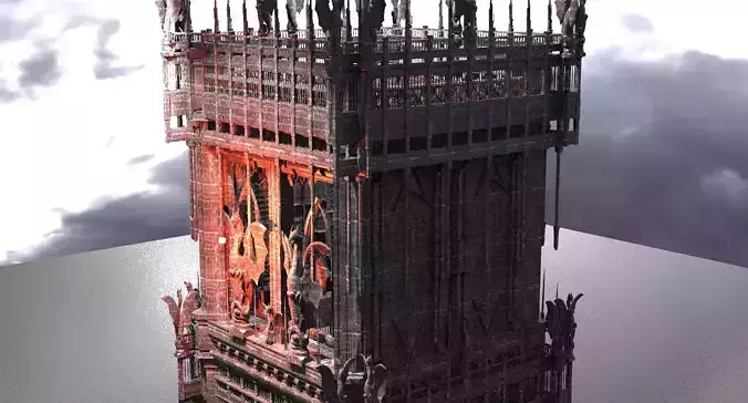 Dark Fire Drake Cathedral Tower  3D model