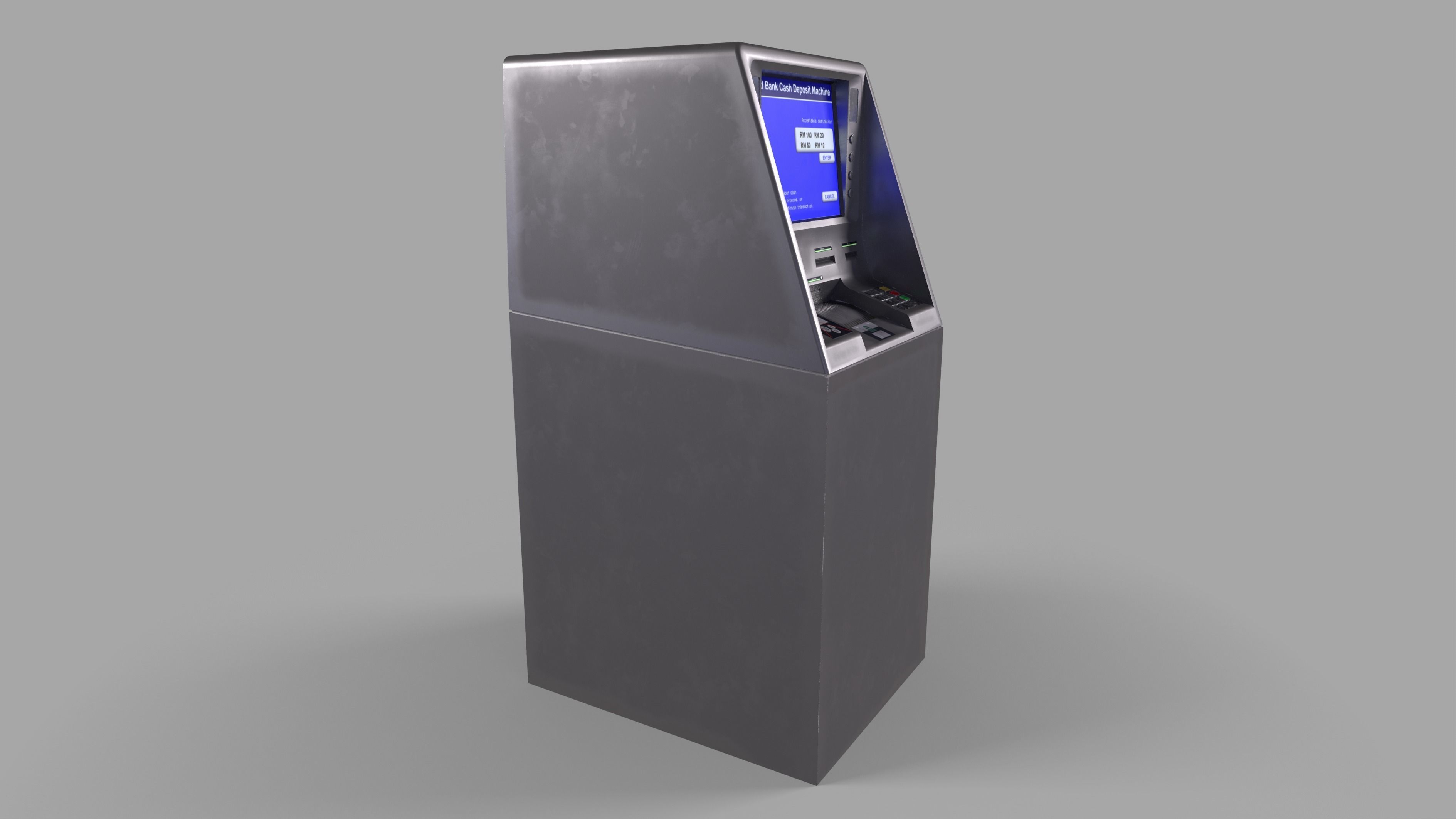 Cash Deposit Machine CDM Low-poly 3D model_2
