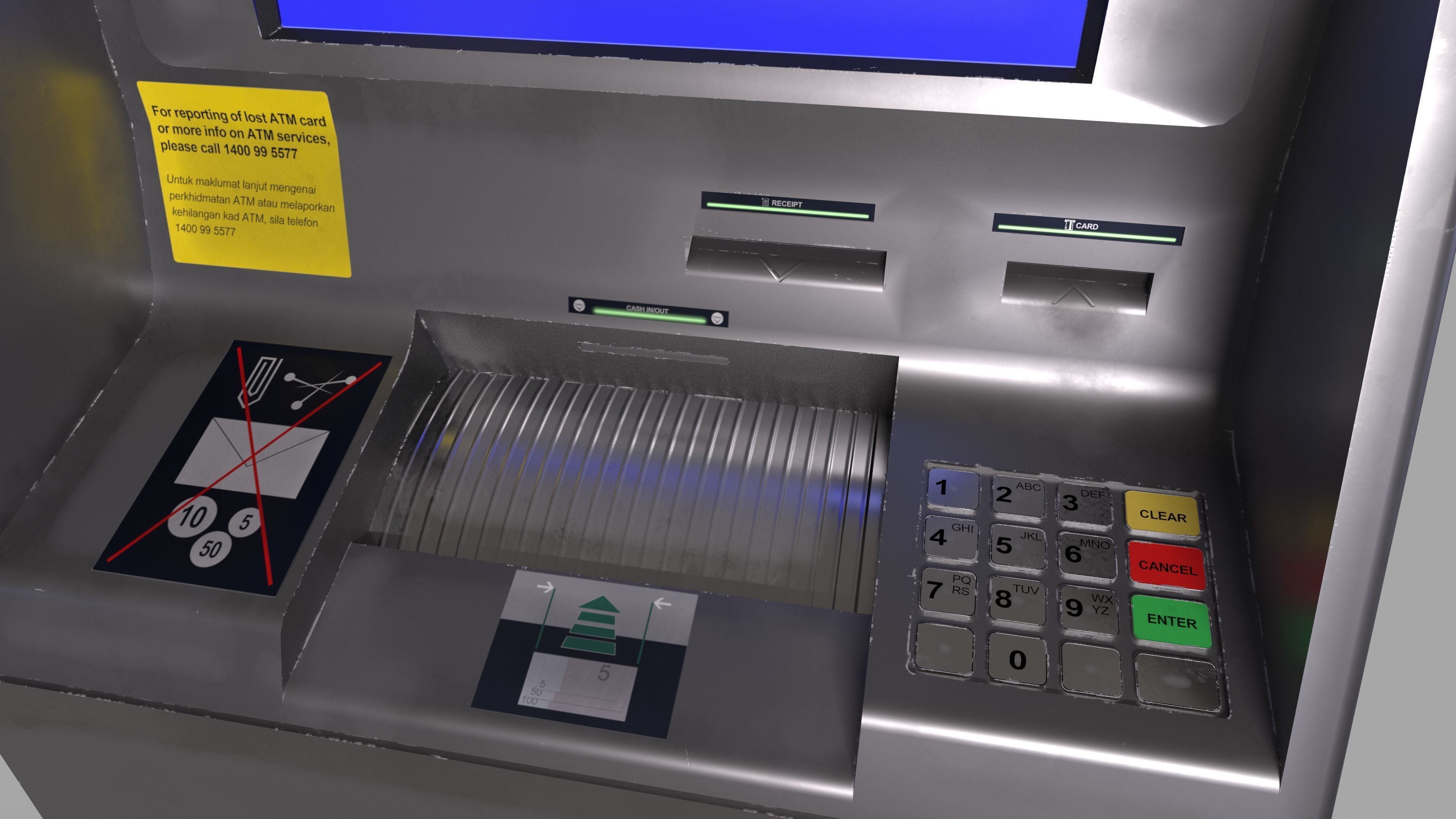 Cash Deposit Machine CDM Low-poly 3D model_4