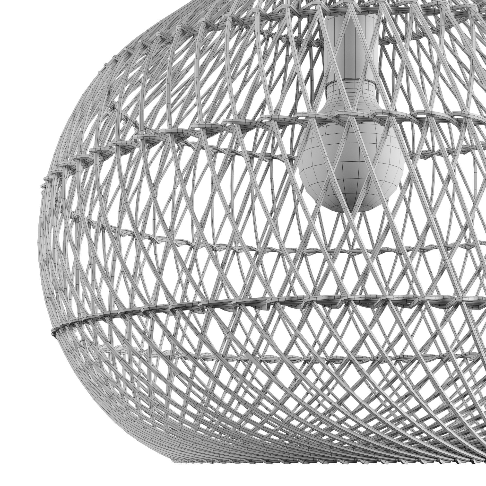 Broome rattan pendant light oceanluxe 3D model_1