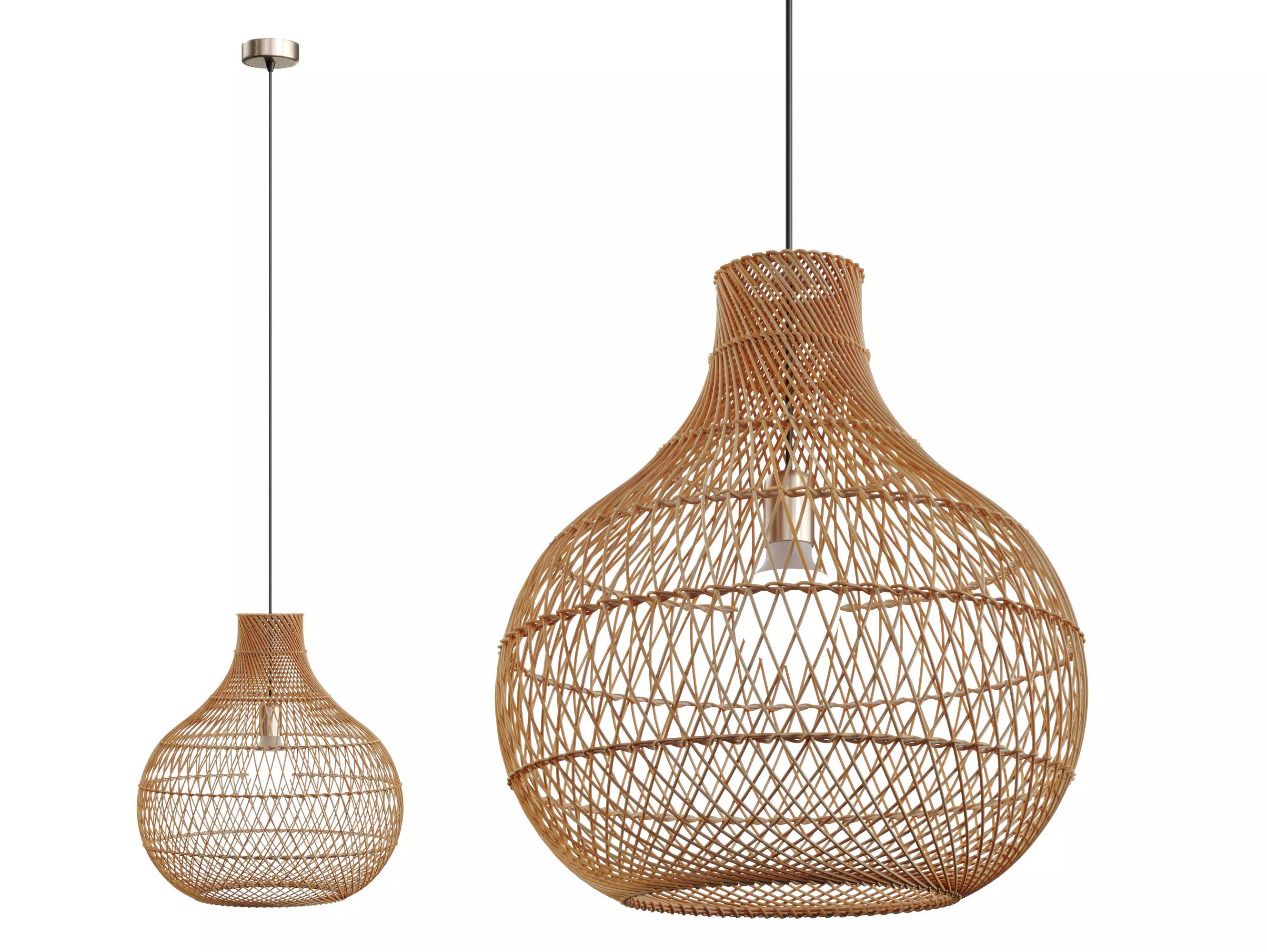 Broome rattan pendant light oceanluxe 3D model_0