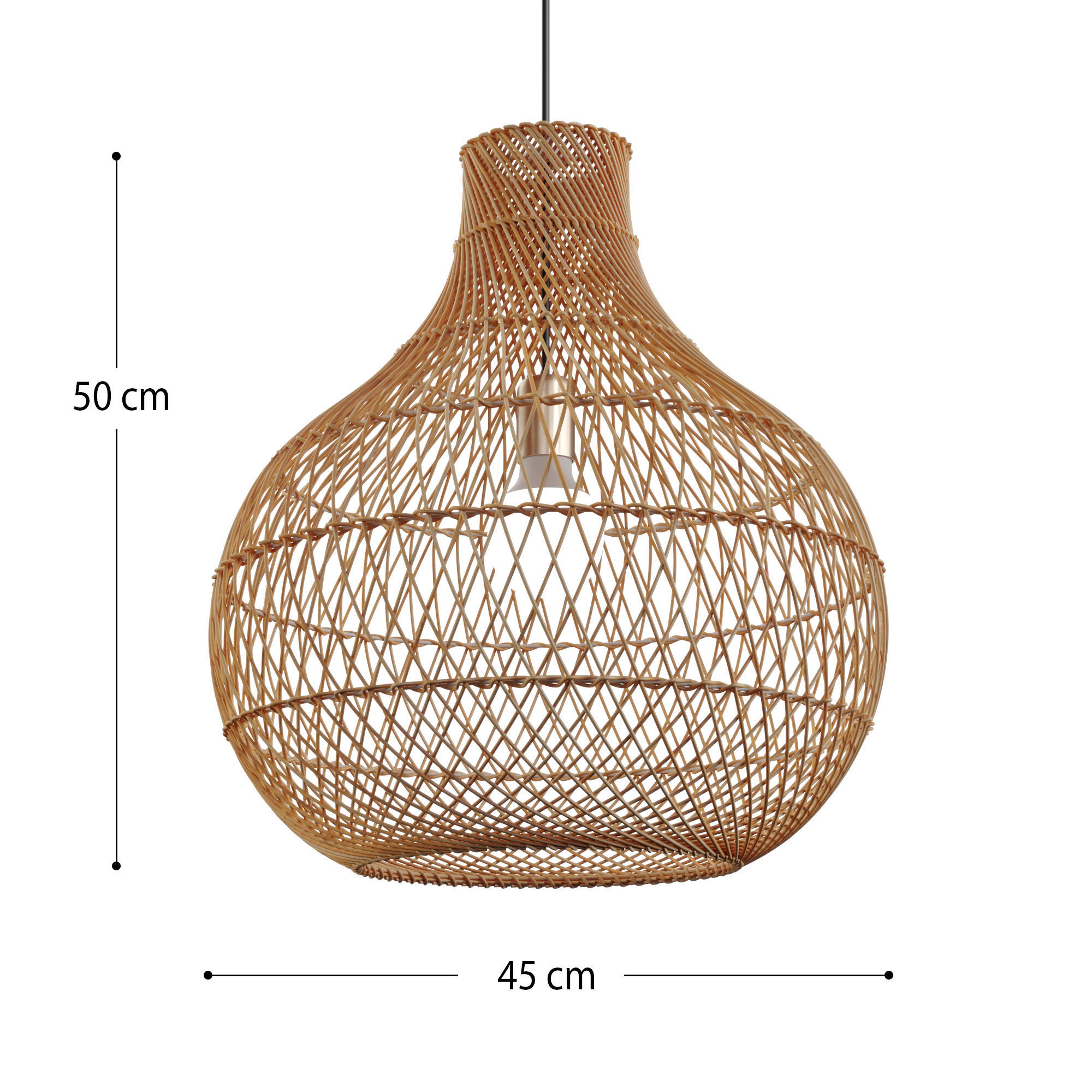 Broome rattan pendant light oceanluxe 3D model_4