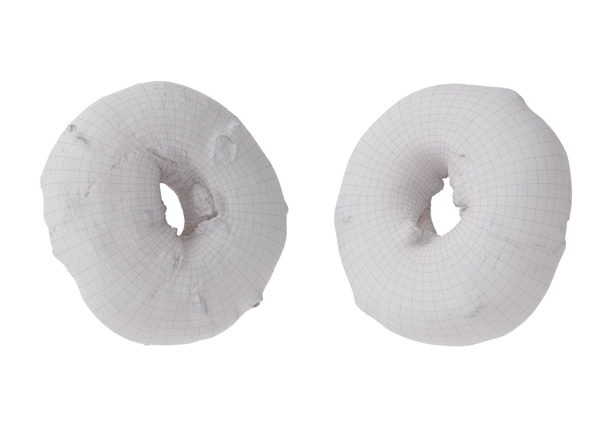 Plain Bagel Low-poly 3D model_14
