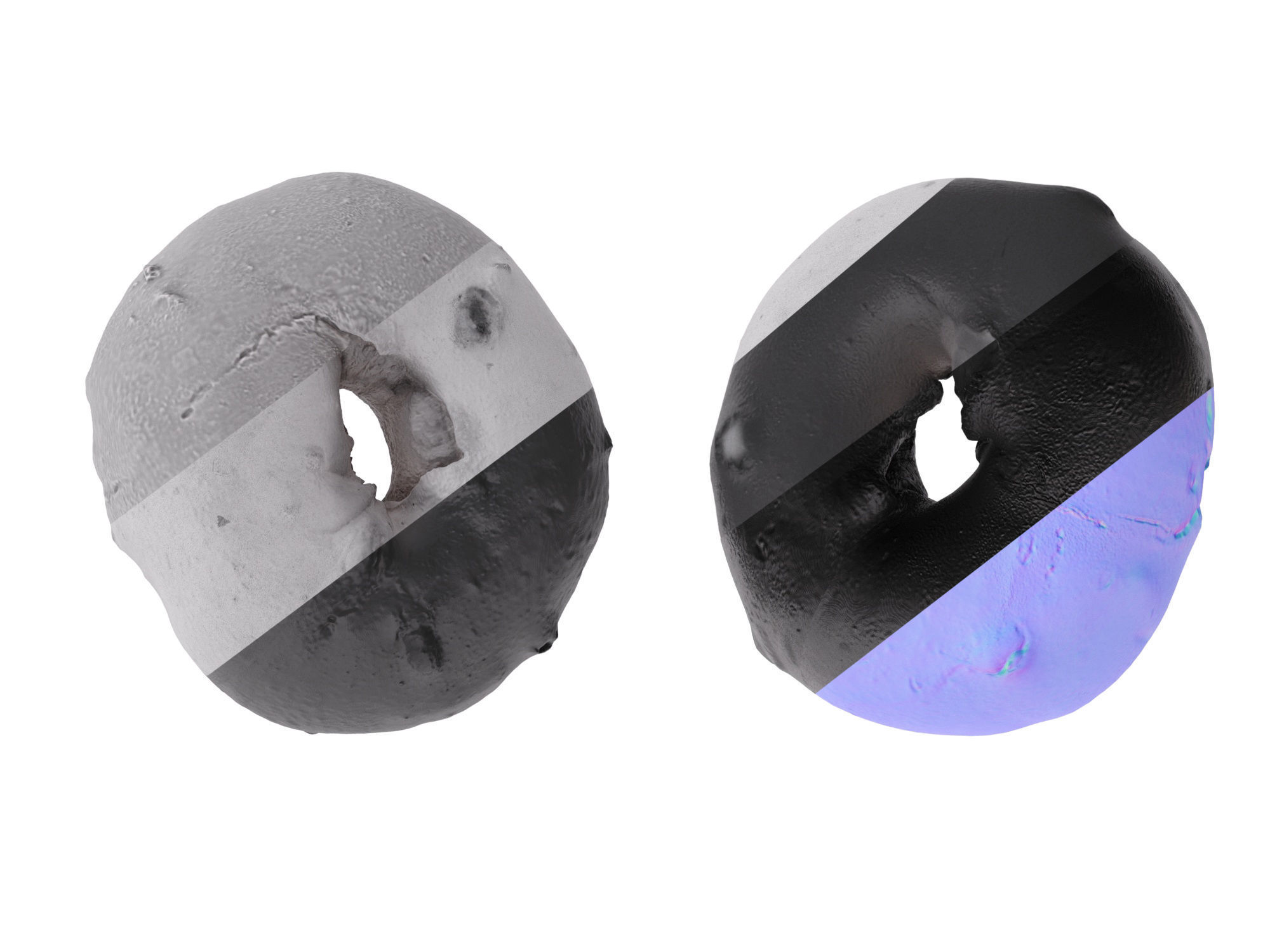 Plain Bagel Low-poly 3D model_16