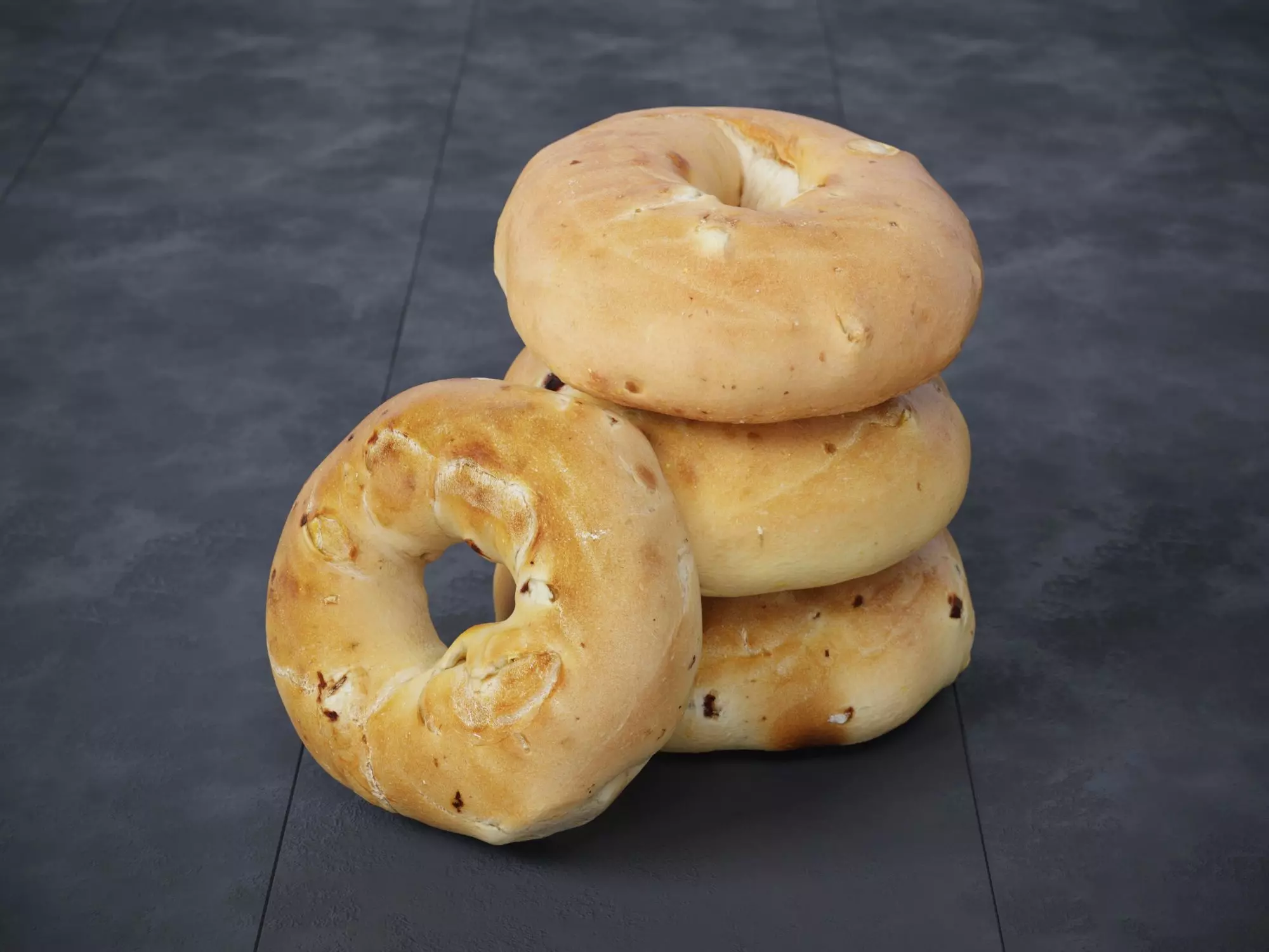 Plain Bagel Low-poly 3D model_0