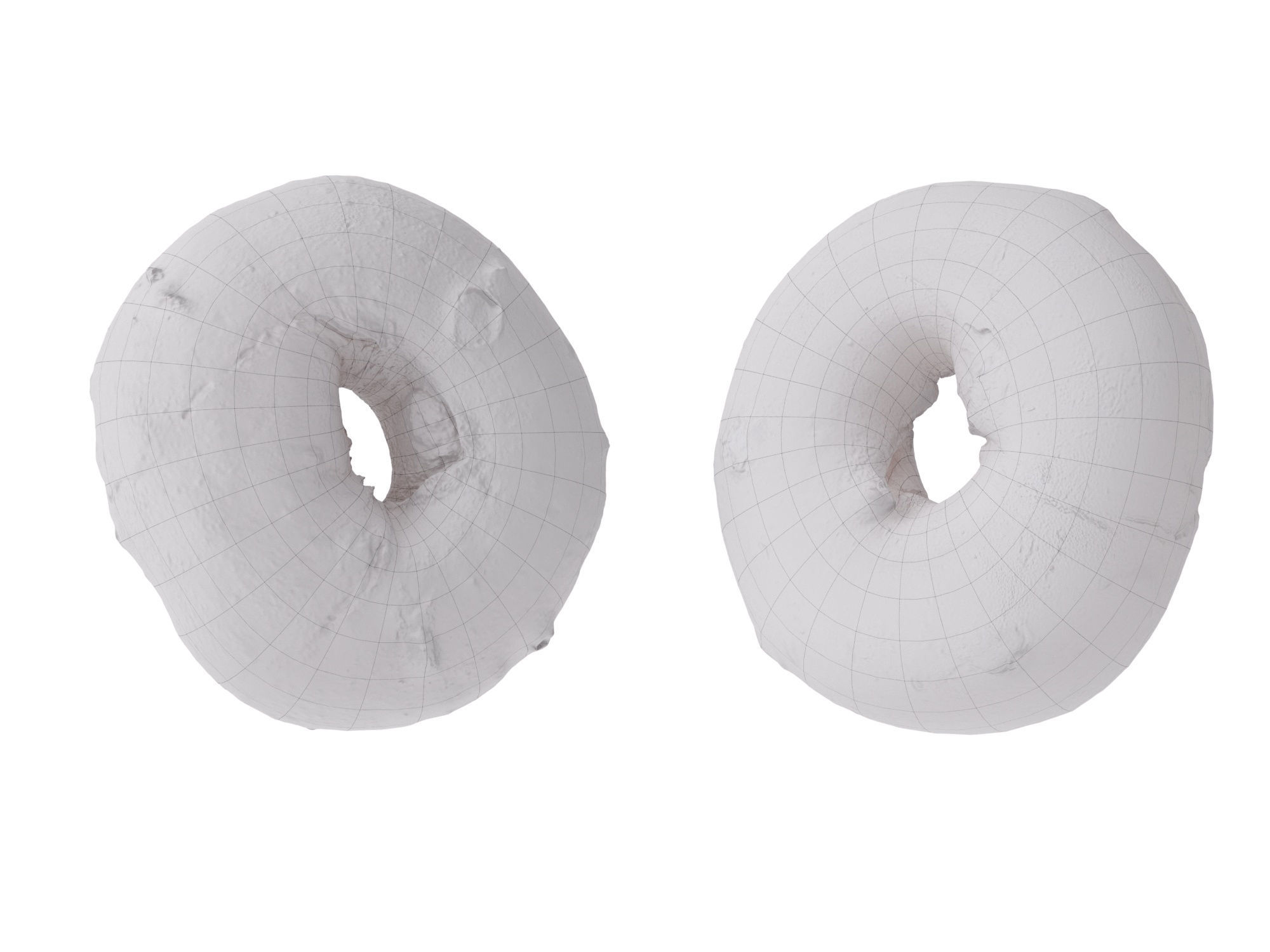 Plain Bagel Low-poly 3D model_13