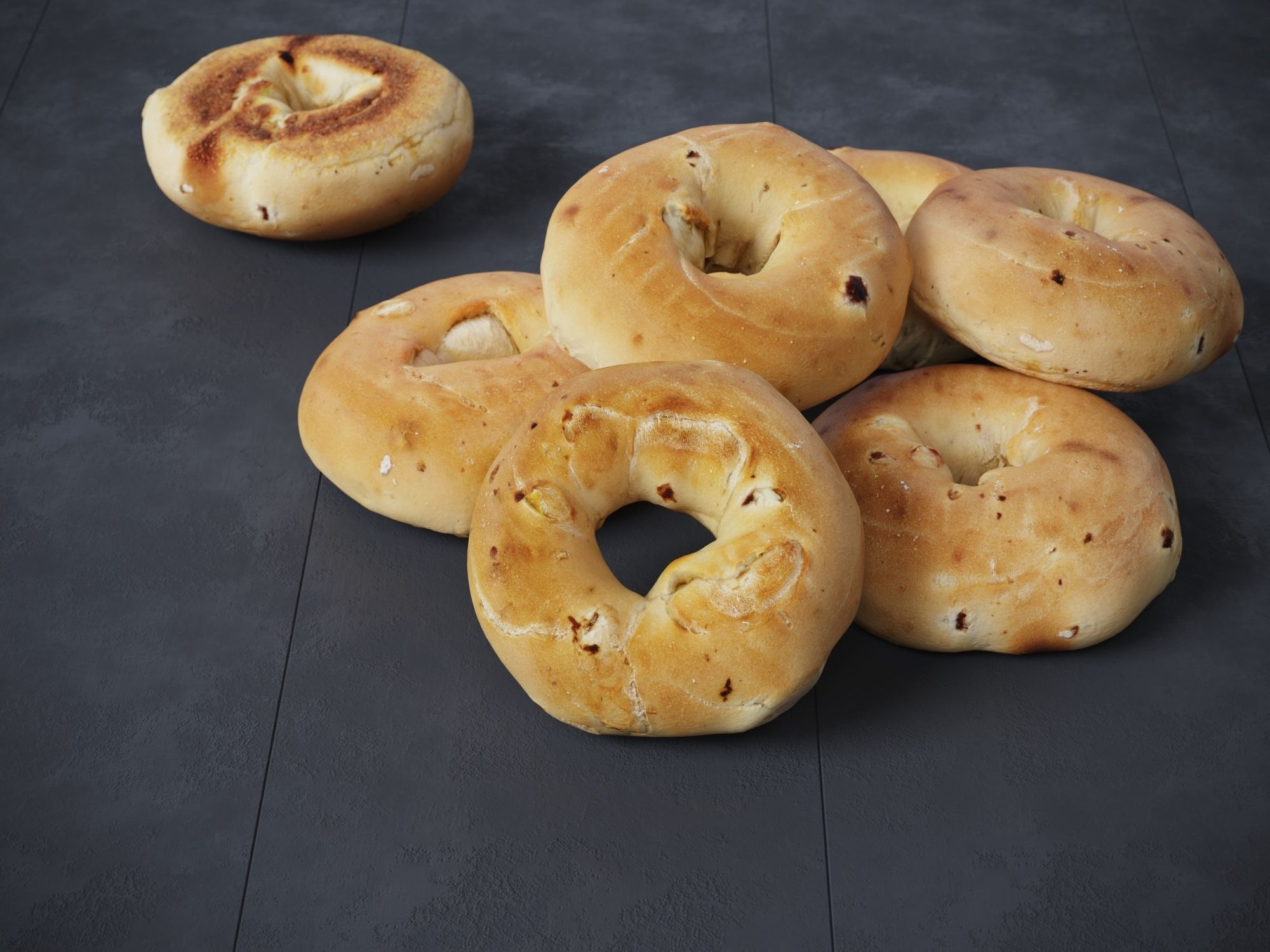 Plain Bagel Low-poly 3D model_4