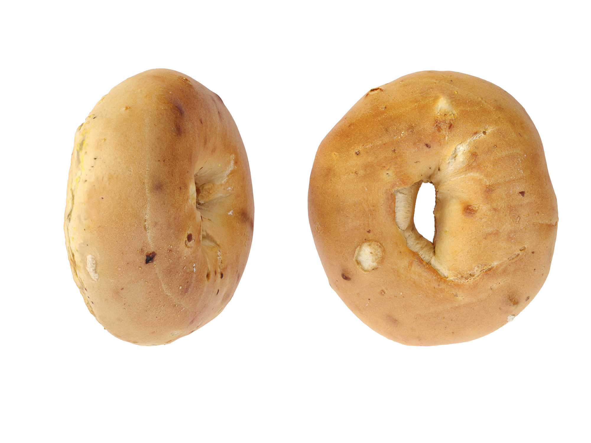 Plain Bagel Low-poly 3D model_8