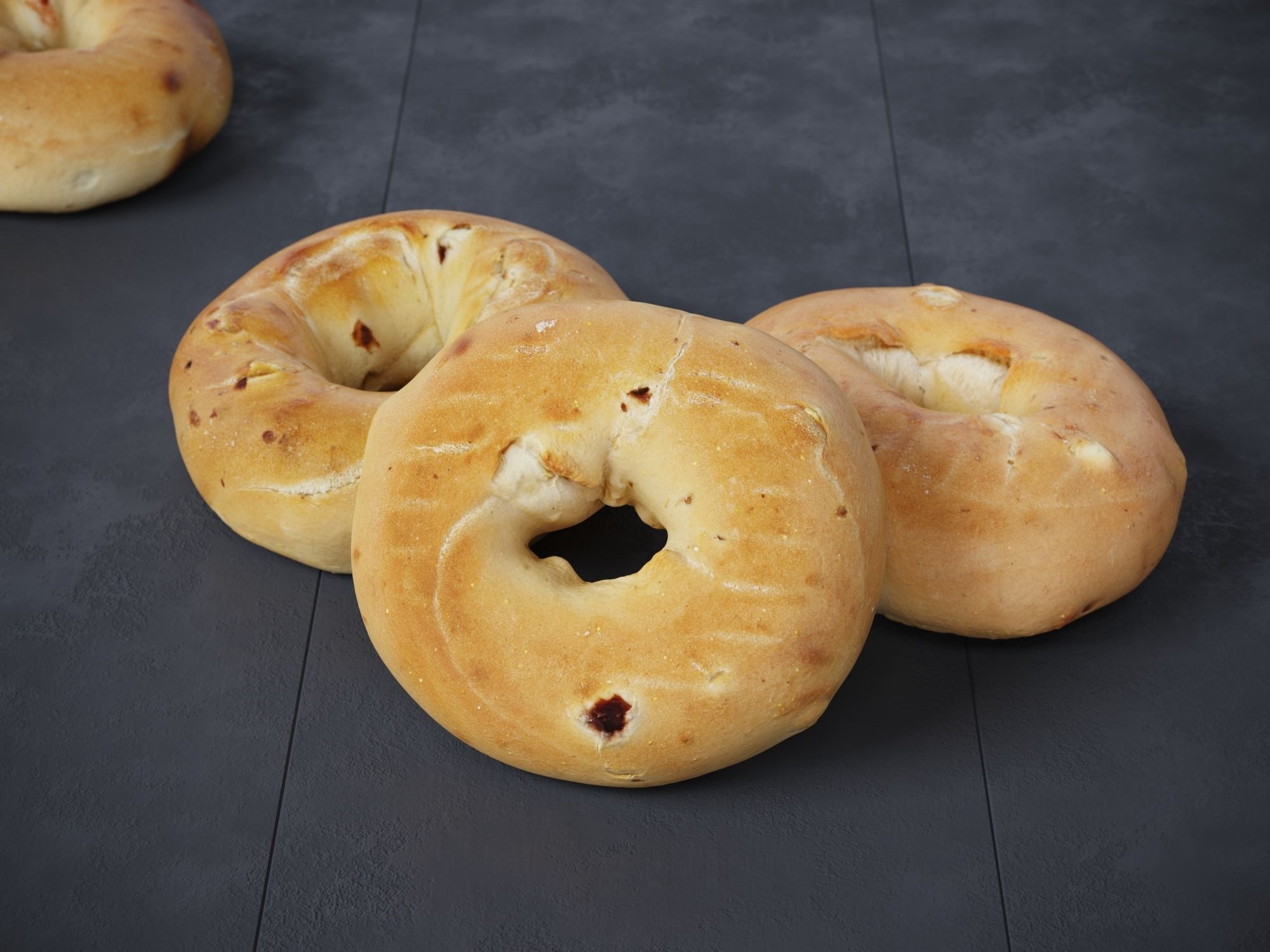 Plain Bagel Low-poly 3D model_1